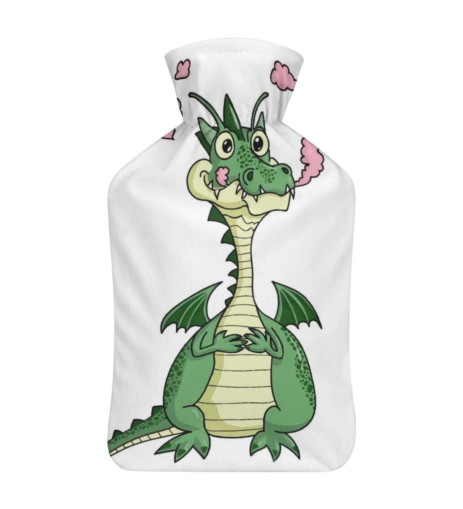 Dragon Hot Water Bottle with Plush Cover | Hand Warmer for Adults & Children | 26.5x15.3cm - Ideal for Comfort & Warmth - Buy Online on GoSupps.com