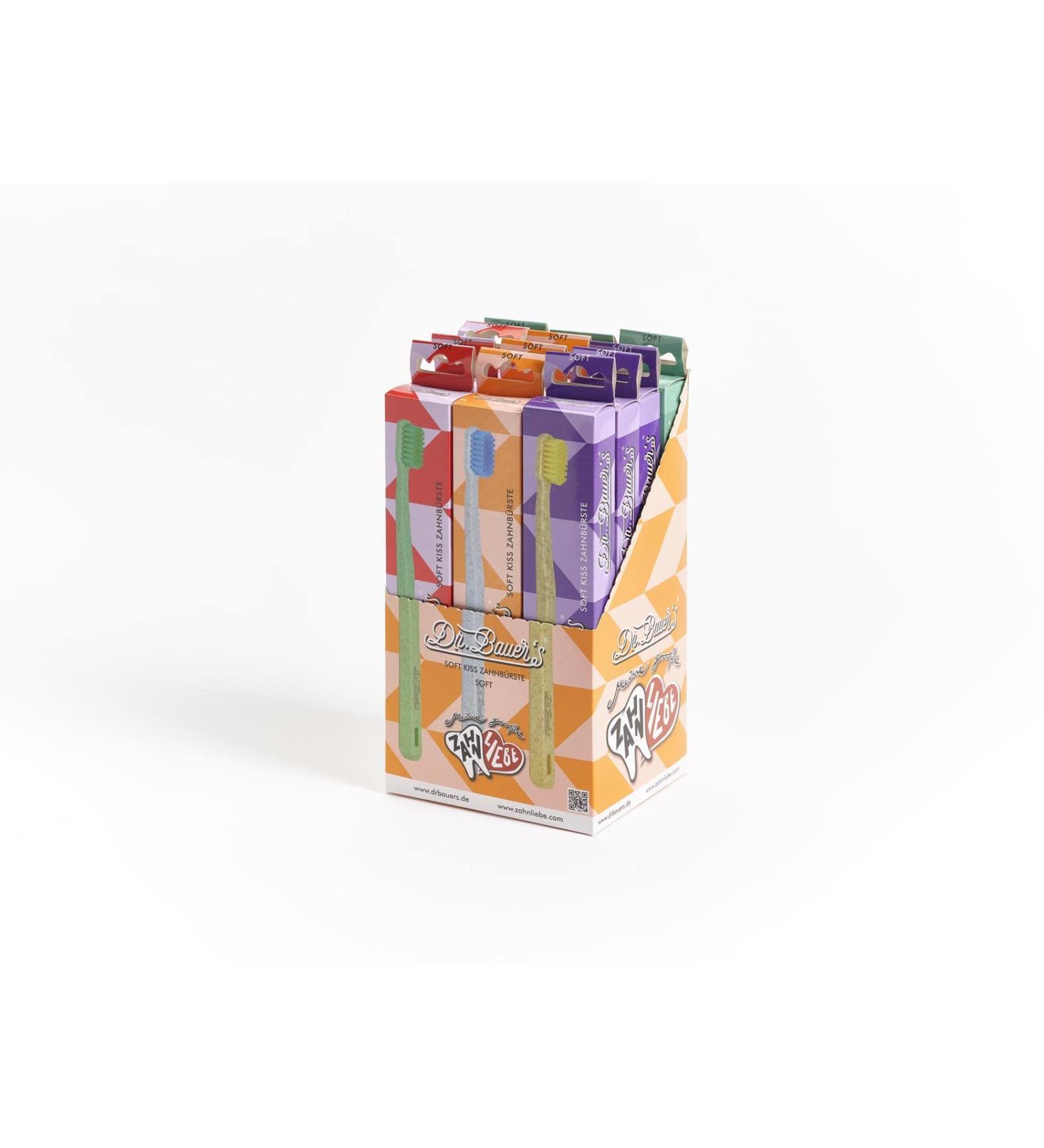 Dr. Bauer's Toothbrush Soft Kiss 12-Pack Gentle Cleaning for Sensitive Gums | International Shipping Available - Buy Online on GoSupps.com