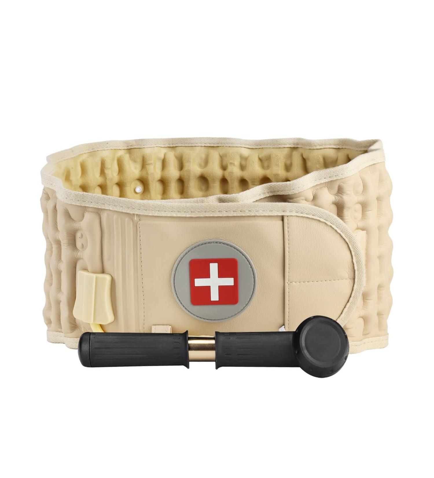 Goldmille Decompression Back Belt Lumbar Spine Support - One Size (29-49 Waist) Beige - Buy Online on GoSupps.com