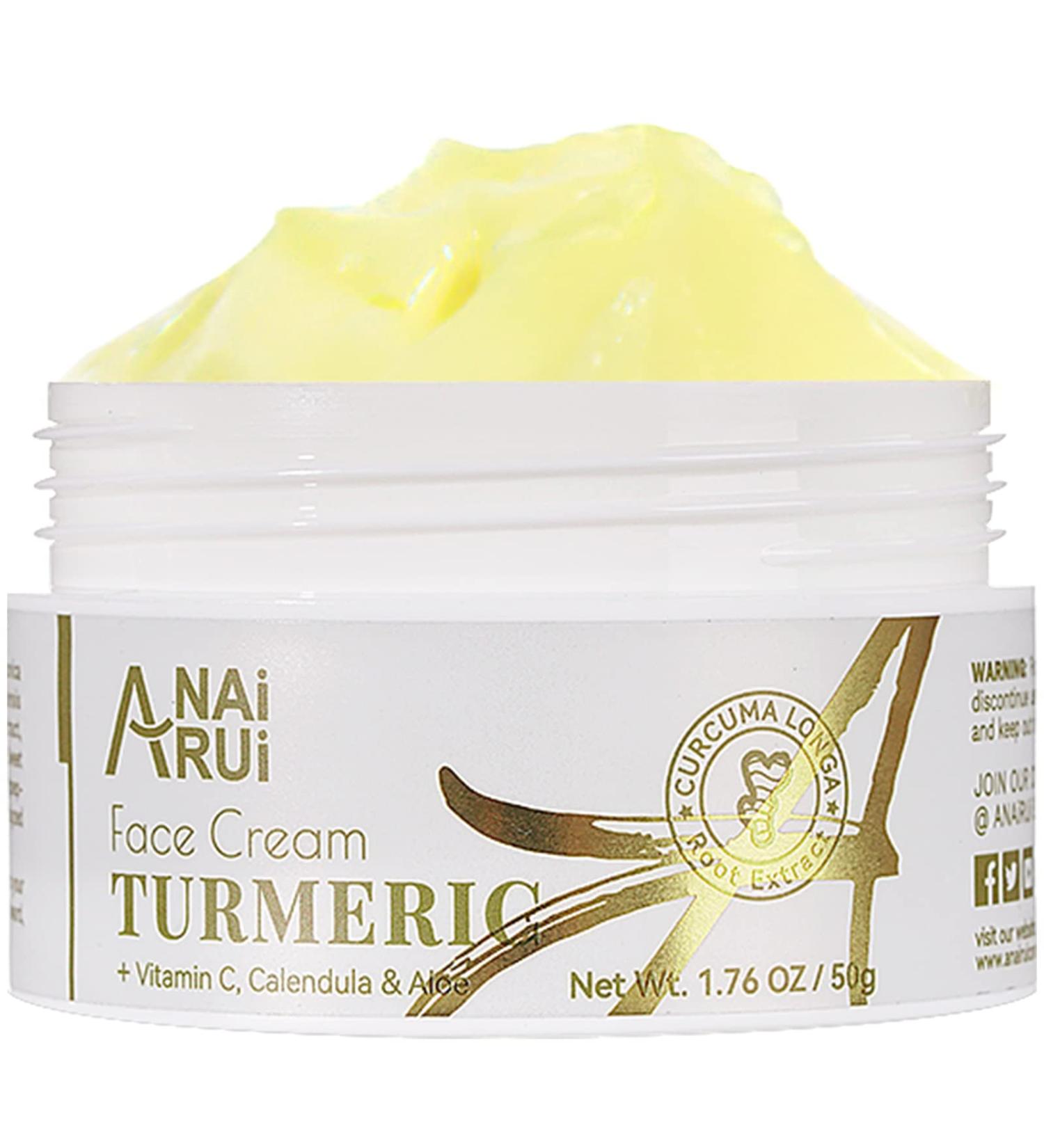 ANAiRUi Turmeric Face Cream with Vitamin C - Dark Spot & Wrinkle Moisturizer 1.76 oz - Buy Online on GoSupps.com
