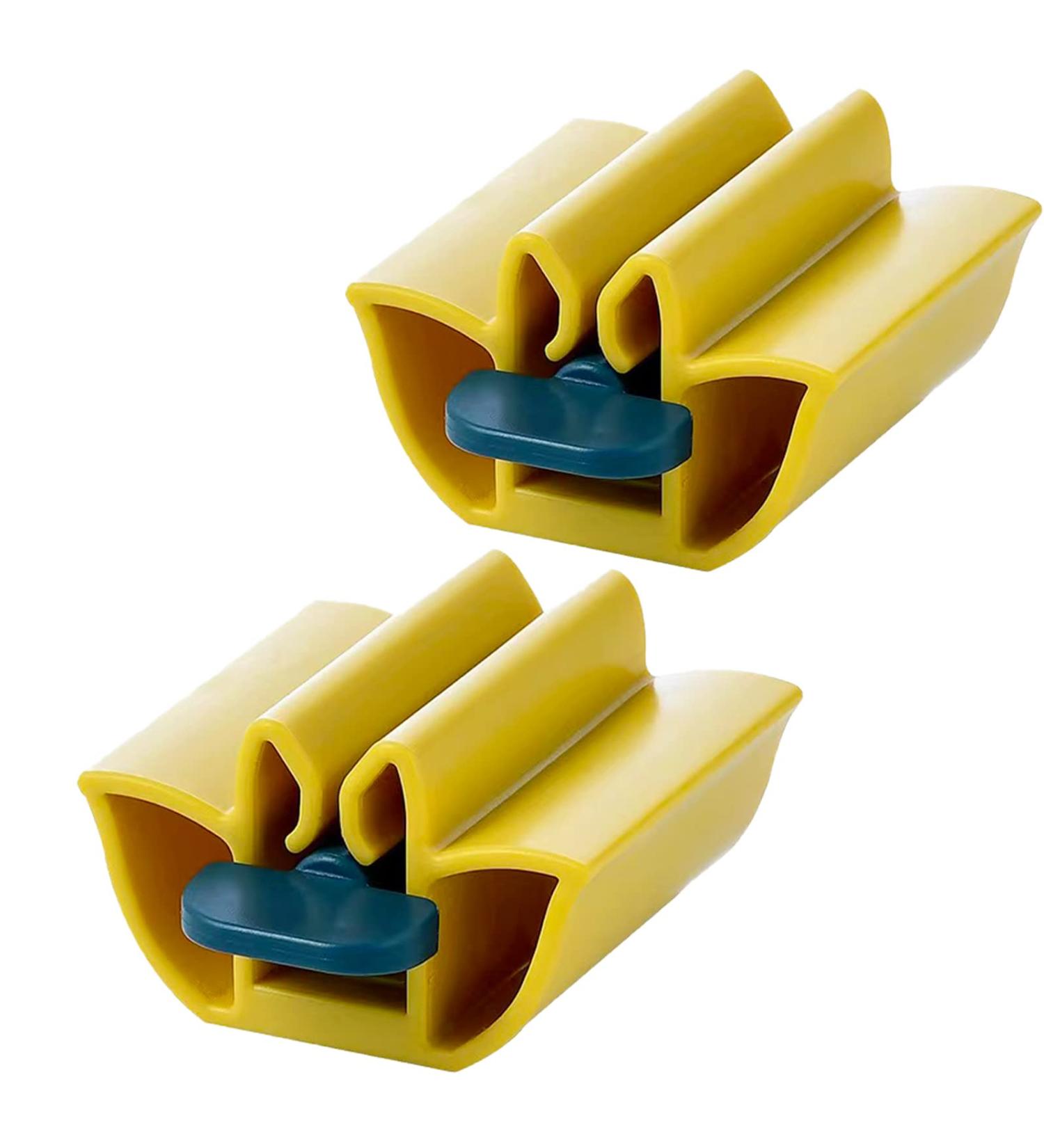 2 Pack A&H Zhier Square Plastic Toothpaste Squeezer - Tube Cleanser Saver & Holder - Yellow - Buy Online on GoSupps.com