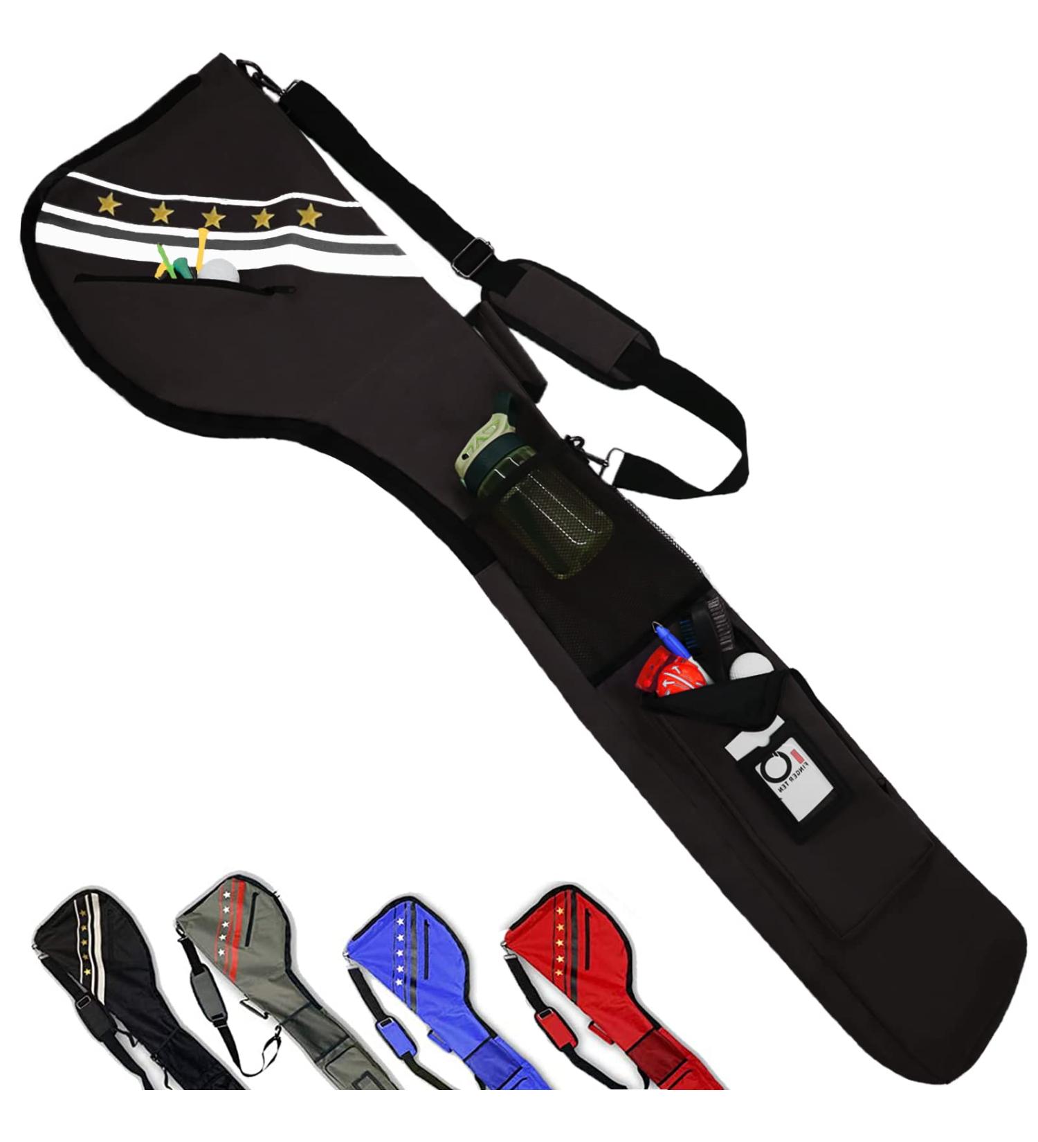 Black Lightweight Waterproof Golf Sunday Bag | Portable Pencil Bag for Men & Women | Ideal for Driving Range & Travel - Buy Online on GoSupps.com