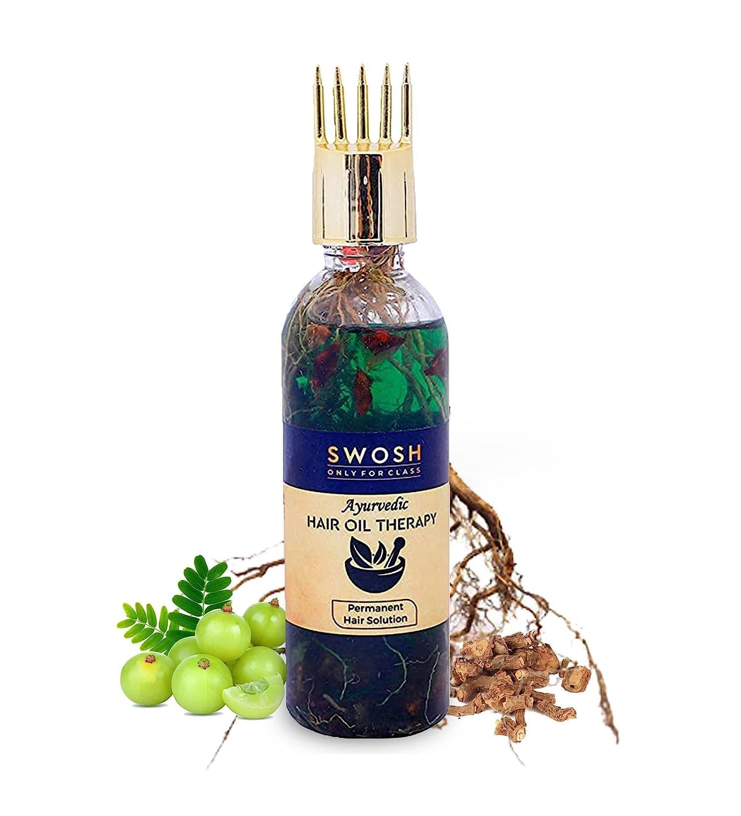 Buy SWOSH Amla and Bhringraj Hair Oil 100ml - Paraben & Sulfate Free with Comb Applicator | Best for Healthy Hair Growth - Buy Online on GoSupps.com