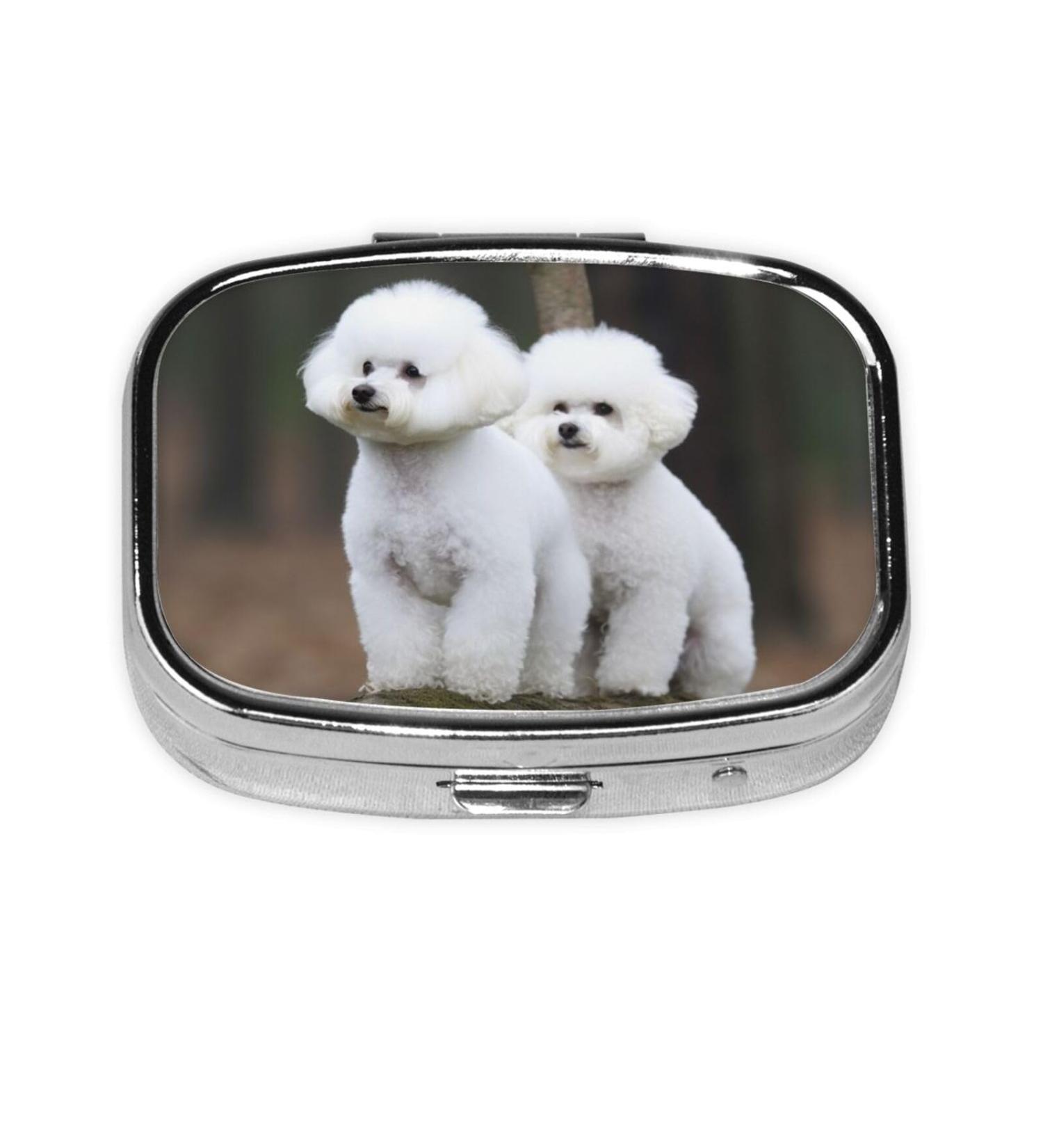 Bichon Frise Pill Case - Cute 2 Compartment Travel Organizer for Purse | Perfect Gift for Pet Lovers - Buy Online on GoSupps.com