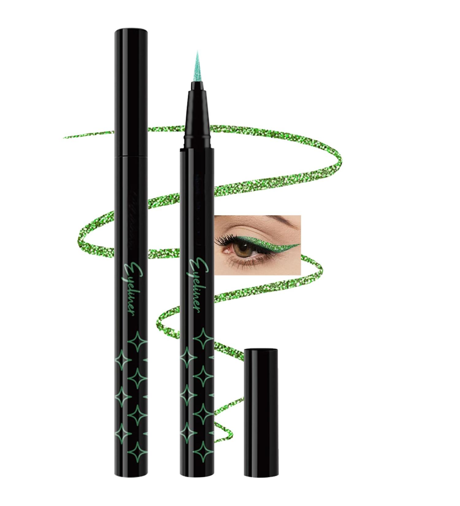  Lestpola Glittery liquid green eyeliner - Metallic finish - Waterproof - Long-lasting - Smooth - Colorful - Highly pigmented - Makeup for cosplay Party06 - Buy Online on GoSupps.com