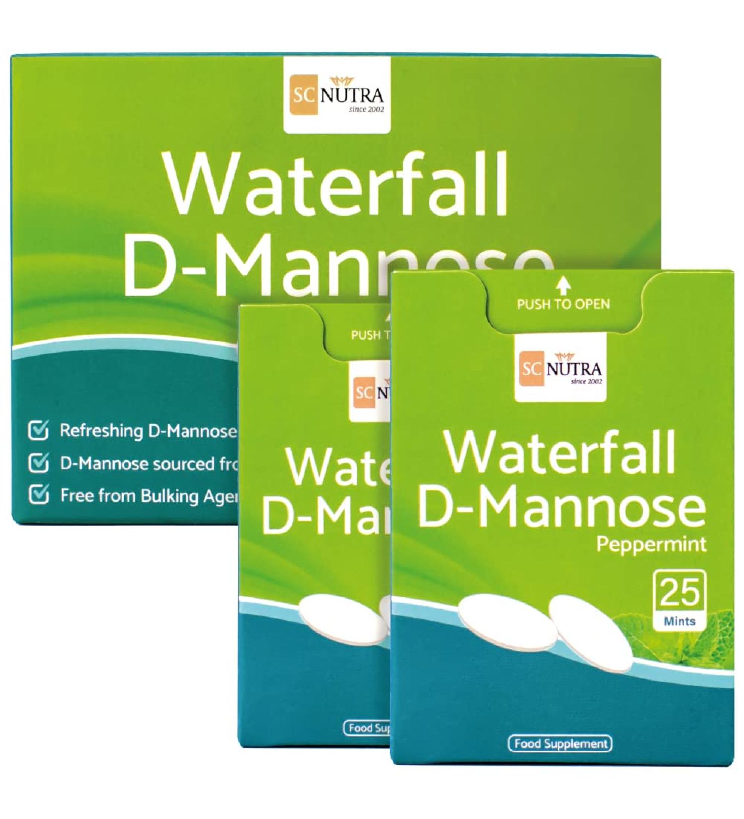 Waterfall D-Mannose Peppermint Chewable Tablets - Urinary Tract Health Support - Buy Online on GoSupps.com