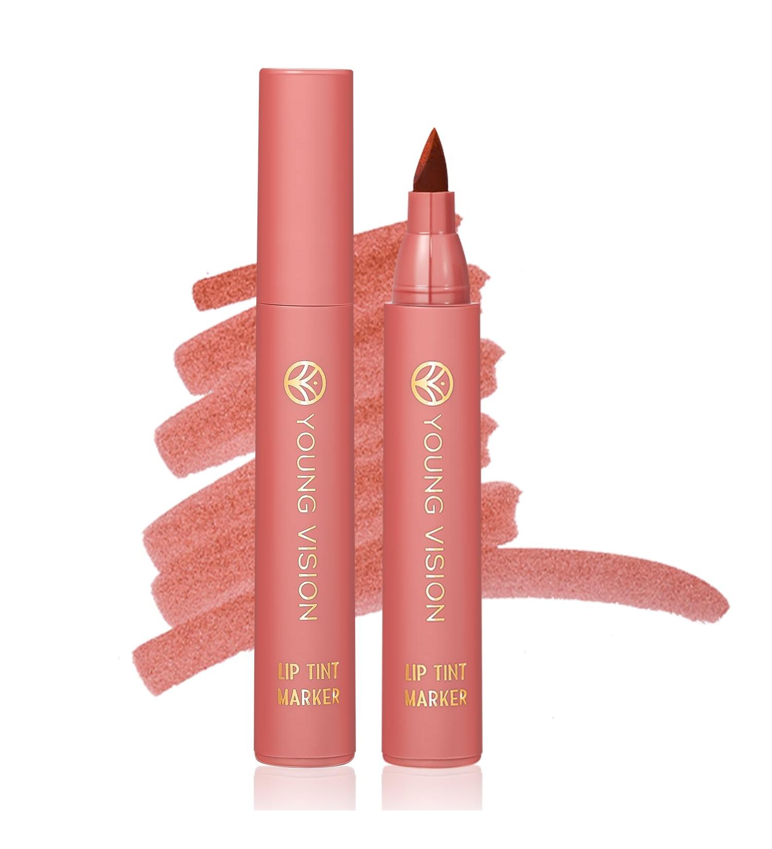 YOUNG VISION Lip Tint Marker - Lightweight Waterproof Lip Stain & Liquid Lipstick in Warm Terracotta - 2-in-1 Lip Liner & Stick - Long-Lasting Matte Colors for All Skin Tones - Buy Online on GoSupps.com
