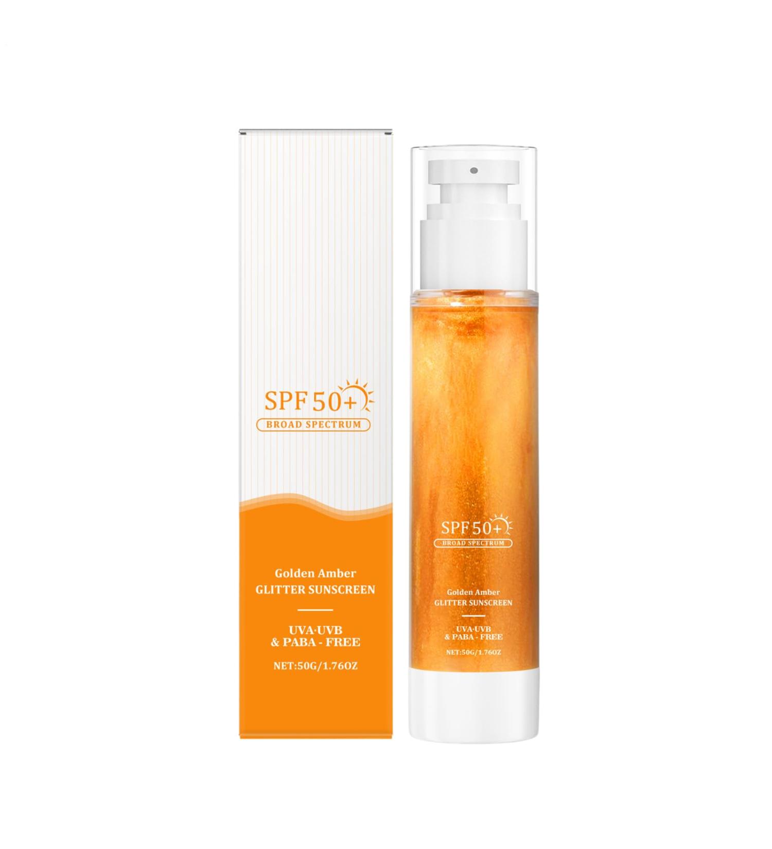  Fravsiu Shimmer Sunscreen SPF 50+ Moisturizing Sun Cream Lightweight Facial Lotion Hydrating Formula 50g Tube for Women Men Outdoor Protection Daily More - Buy Online on GoSupps.com