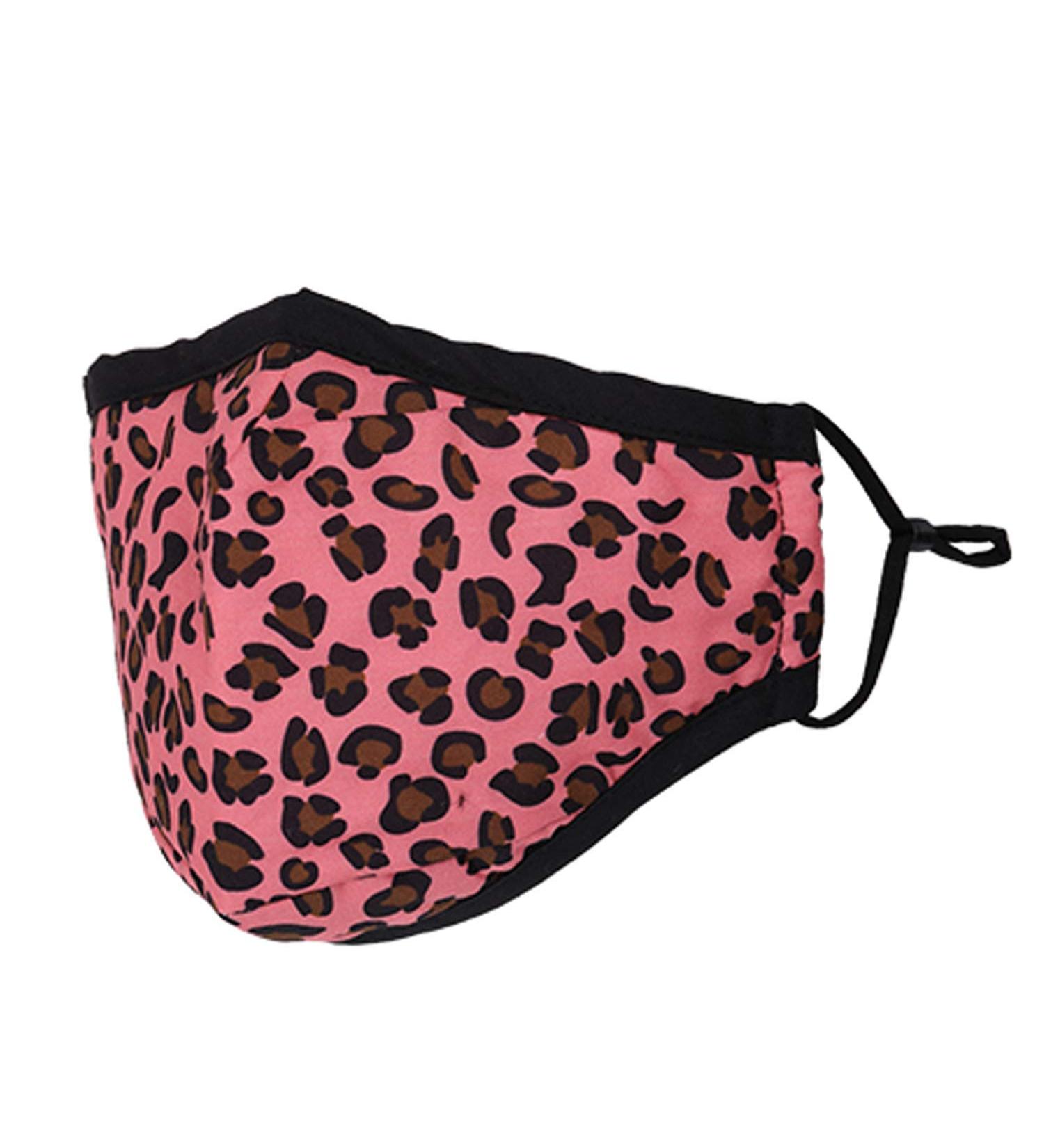 Washable Reusable 3 Layer Cotton Face mask Face Covering Bandana Face Mask Breathable Fashion Face Mask for Protection Against Pollution Pink 4pcs - Buy Online on GoSupps.com