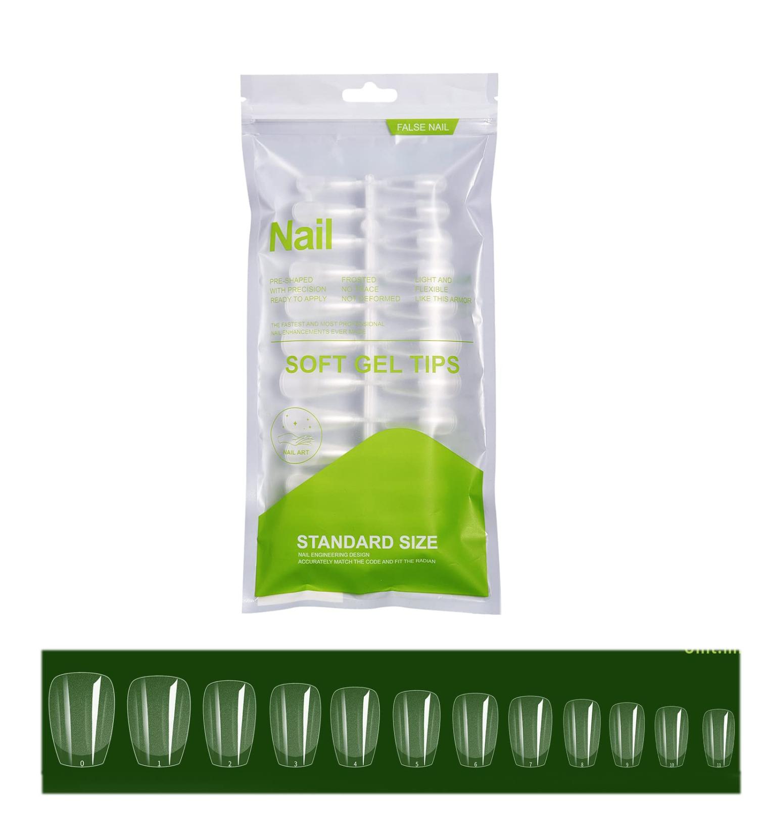 FEIlei Long Coffin Fakes Nail Tips Acrylic Press on Nails Clear Artificial False Nails - Buy Online on GoSupps.com