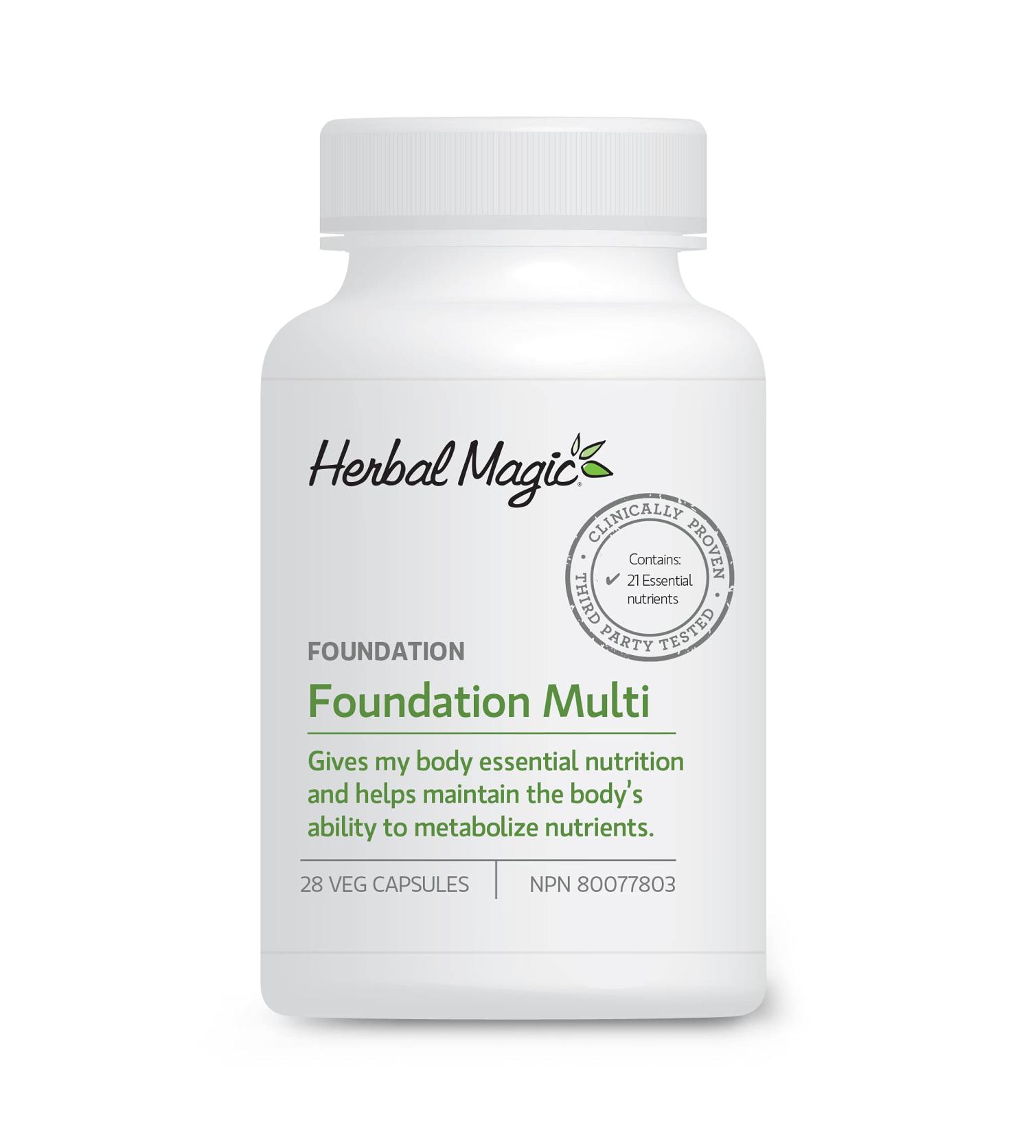 Herbal Magic Foundation Multivitamin with Iodine + Chromium for Metabolism Support during Weight Loss to Maintain Health & Energy Non-GMO Vegetable Capsules - Buy Online on GoSupps.com