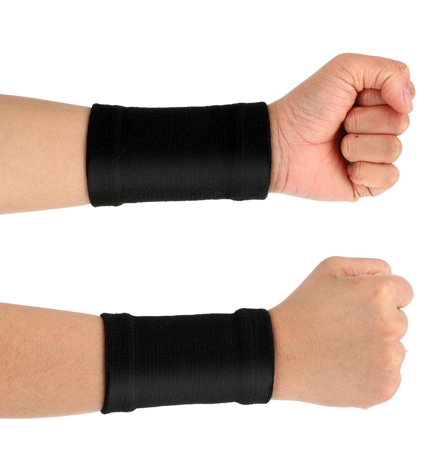Optimize Wrist Compression Sleeve - 2 Pairs Soft Elastic Brace for Arthritis Pain Relief - Sport Support Wraps for Men & Women - Ideal for Gym Typing Golf & Volleyball (Black - Buy Online on GoSupps.com