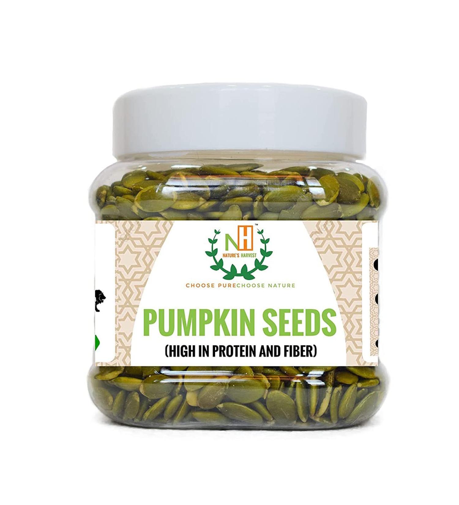 Nature's Harvest Pumpkin Seeds for Weight Loss & Healthy Skin | Gluten Free Vegan Organic High Protein (250g)_Packing May Vary