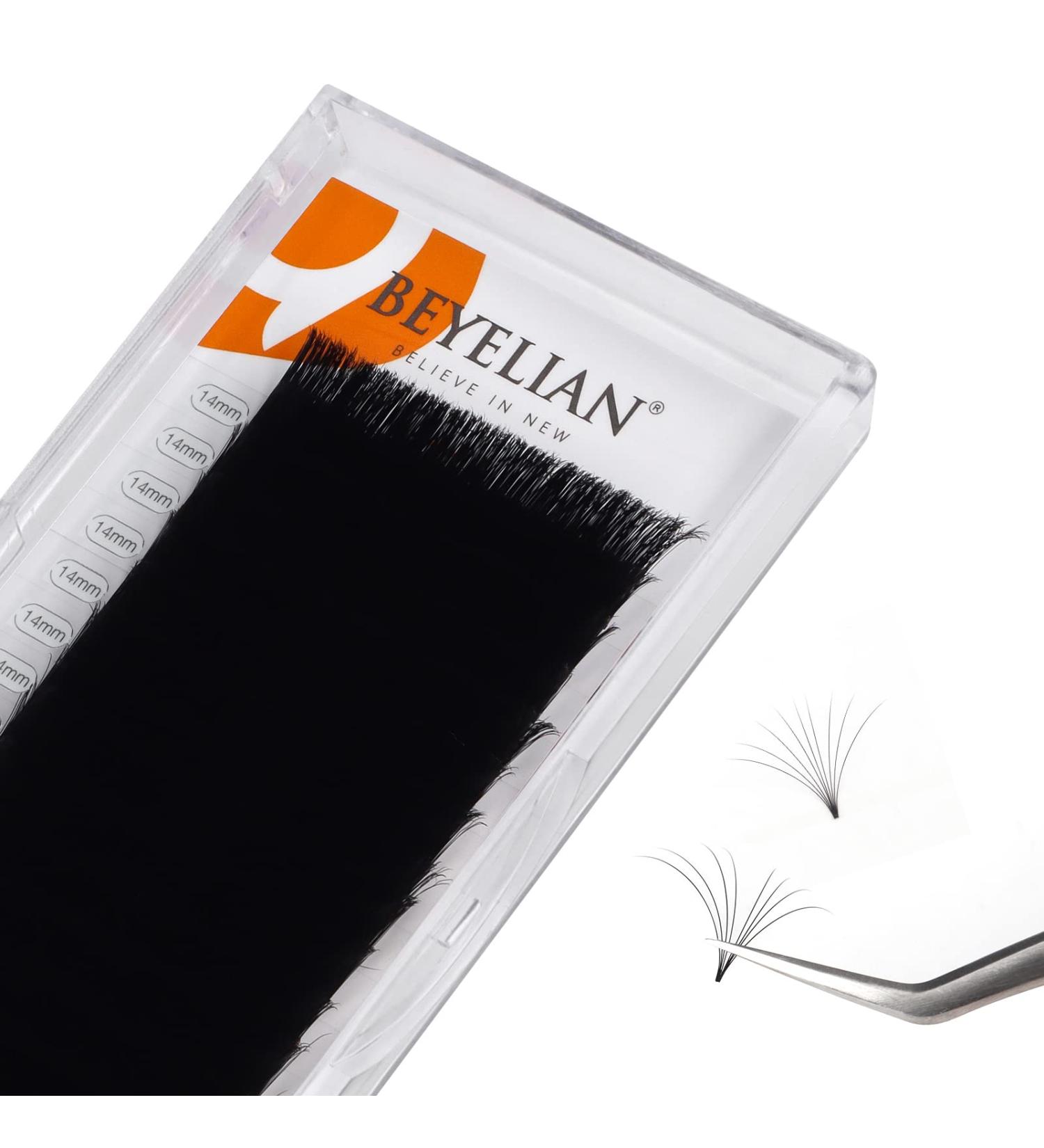 BEYELIAN Mega Volume Easy Fan 0.05 Light Self Fans Matte Black Eyelash Extensions - Salon Quality D Curl 14mm - Buy Online on GoSupps.com