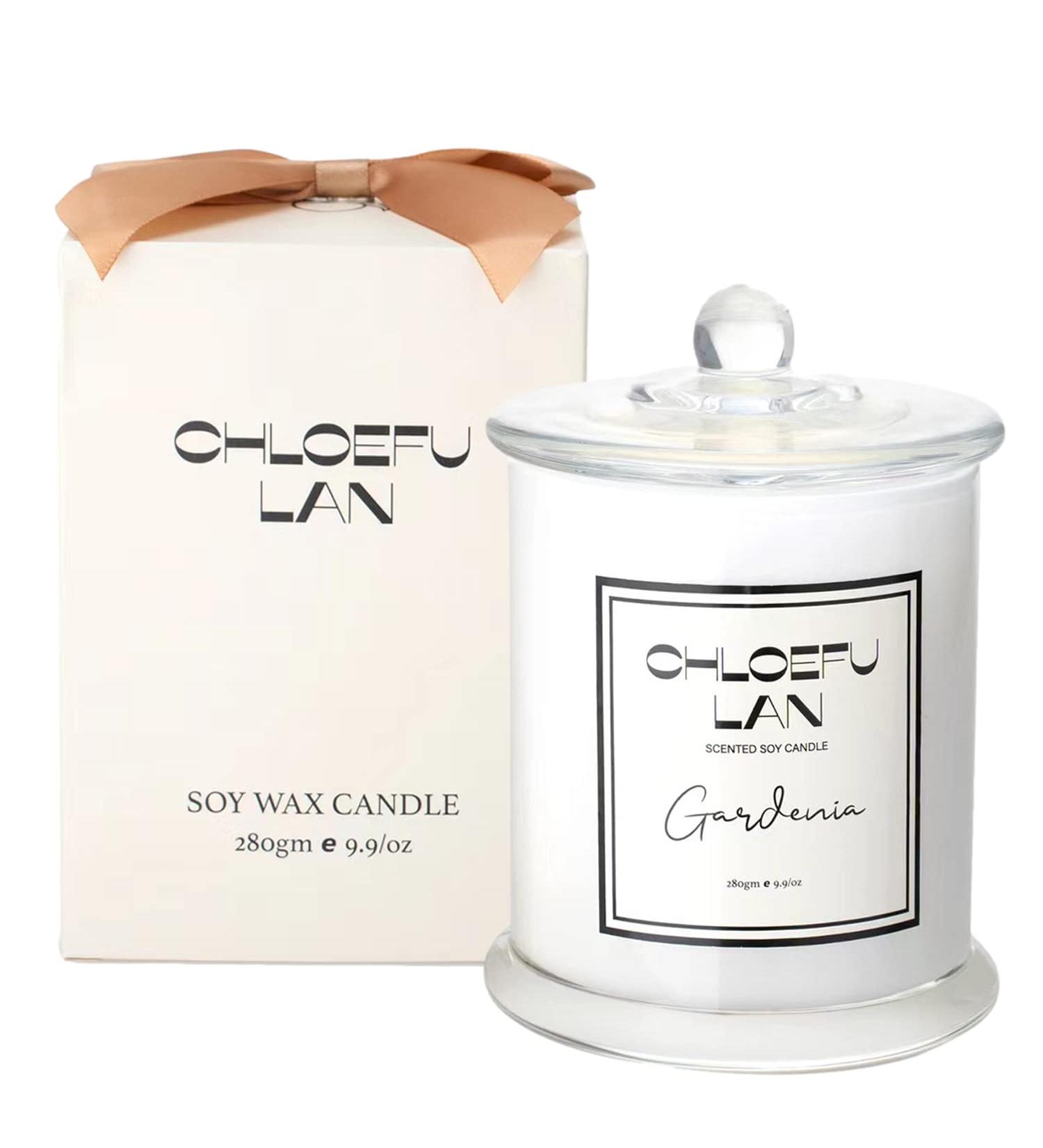 Chloefu LAN Gardenia Scented Candles - Natural Soy Candles for Home Decor | Perfect Gift for Women | 10 oz - 65 Hour Burn Time - Buy Online on GoSupps.com