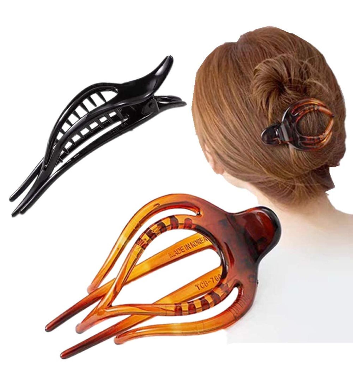 Large Non-Slip Hair Clips for Thick Hair - French Design - 2 Pieces - Perfect for Women & Girls - Buy Online on GoSupps.com