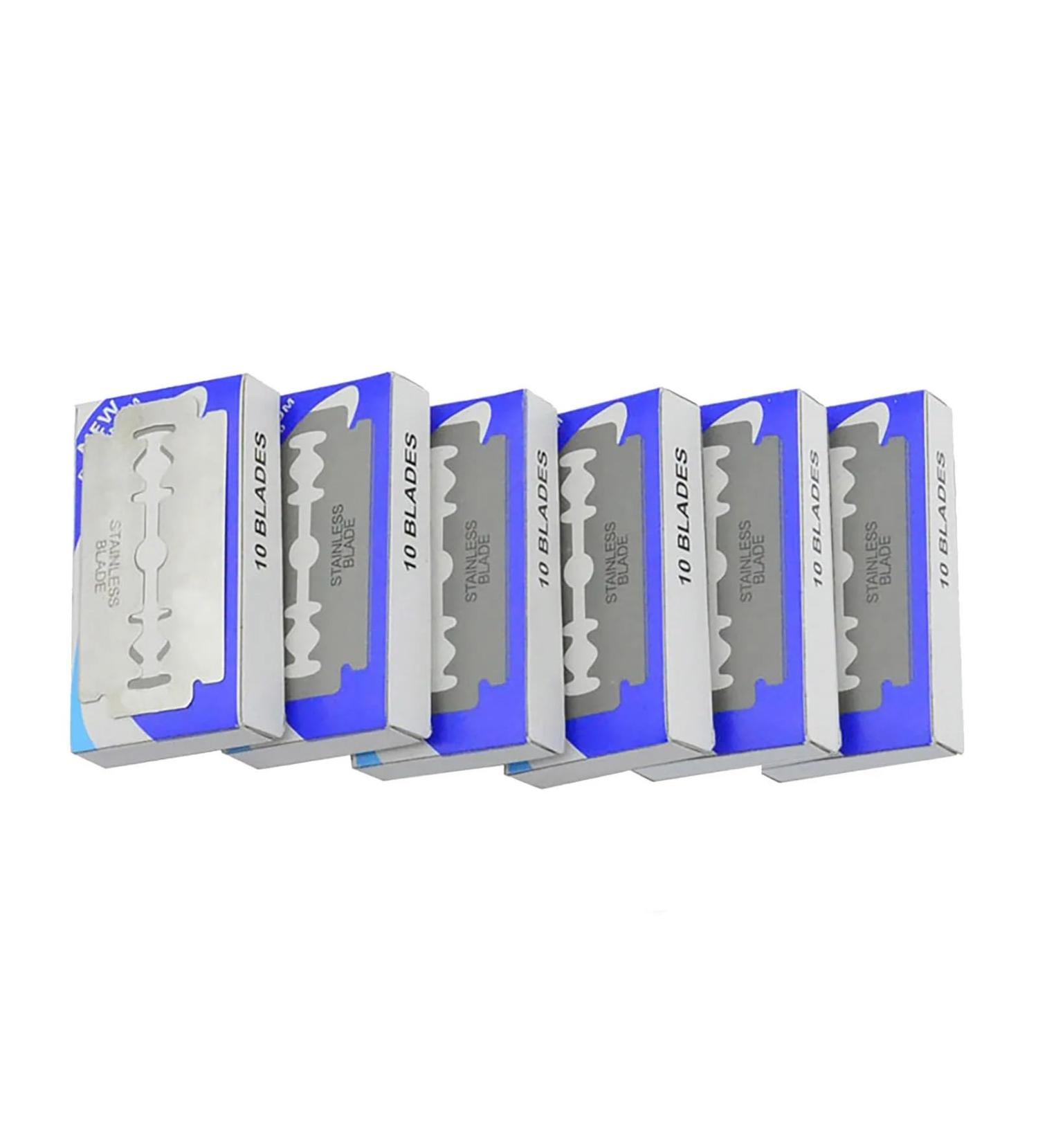 Ergonomic Handle Razors with 60 Blades for Beard Hair and Eyebrow Removal - Manual Shaving Knives for Face Underarm and Bikini - Premium Barber Tools for Moustache Grooming - Buy Online on GoSupps.com