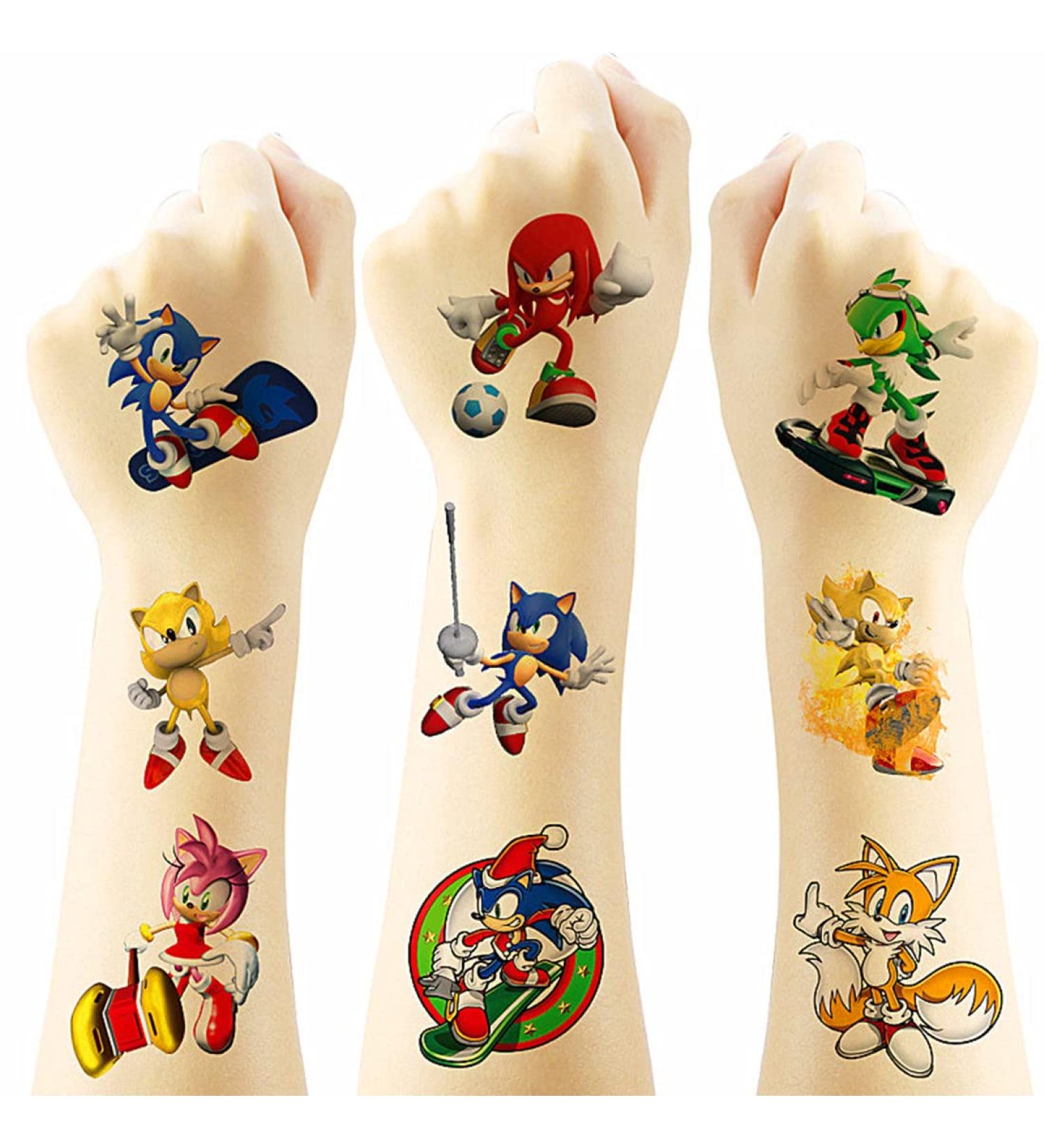 Sonic Temporary Tattoo Stickers for Kids - 60PC Birthday Party Supplies, Fake Tattoos for Sonic Party Favors and Decorations - Buy Online on GoSupps.com