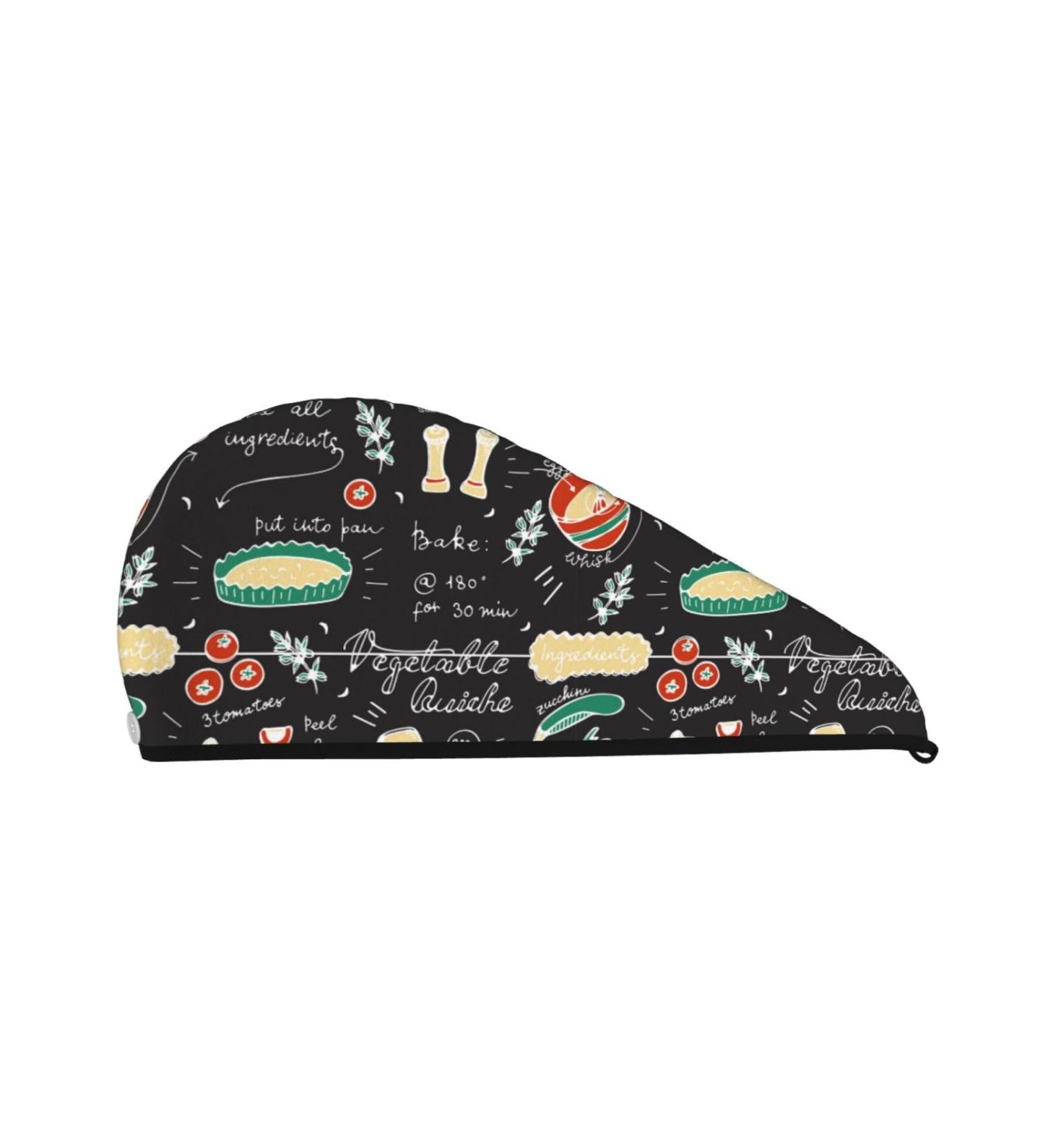 Super Absorbent Vegetable Quiche Microfiber Hair Towel Wrap - Quick Dry Coral Velvet for Long Curly & Thick Hair - Buy Online on GoSupps.com
