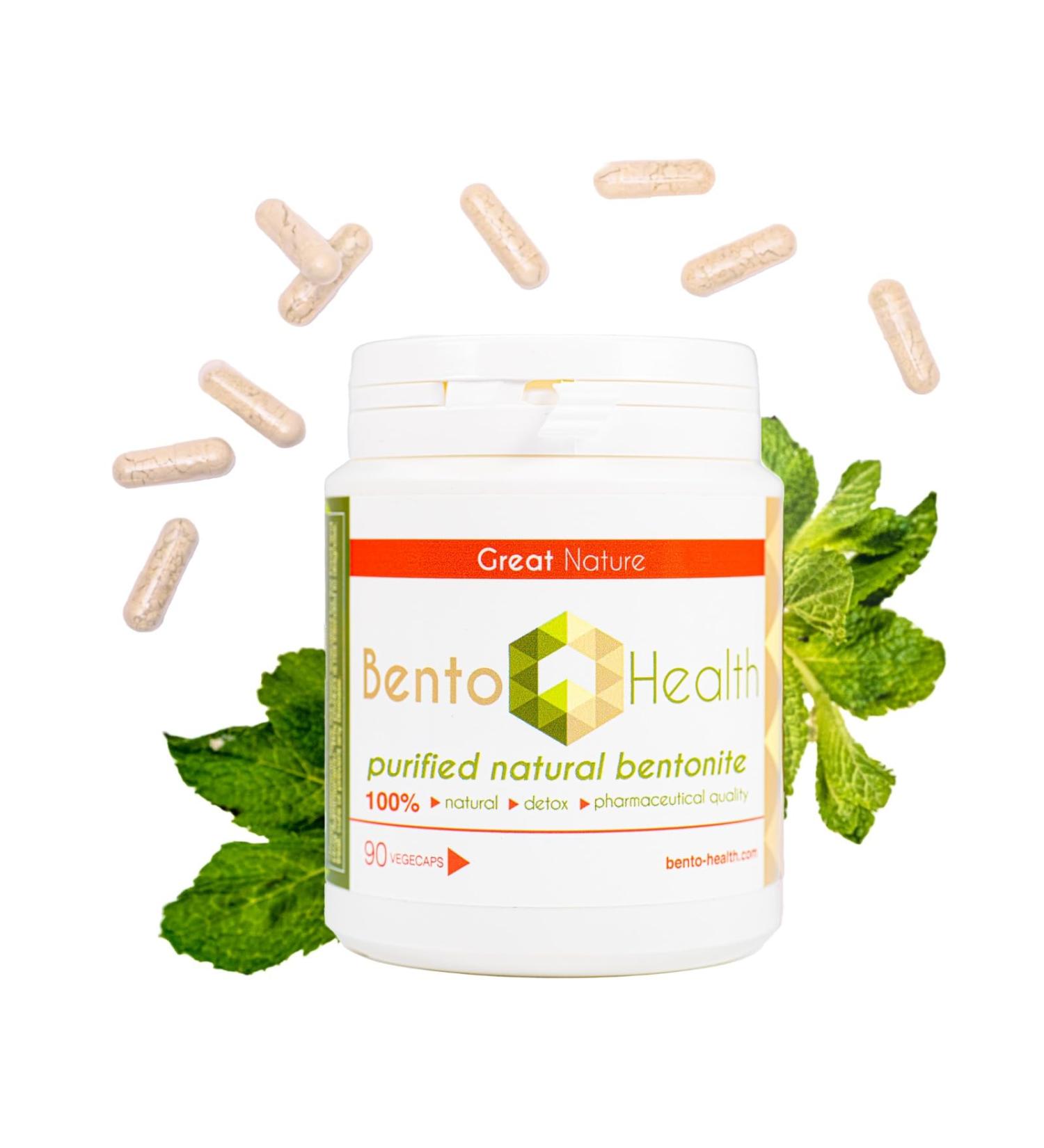 Bentonite Clay Detox - Fast Acting Colon & Liver Cleanse | 90 VegCaps | Non-GMO Gluten Free | BENTOHEALTH - Buy Online on GoSupps.com