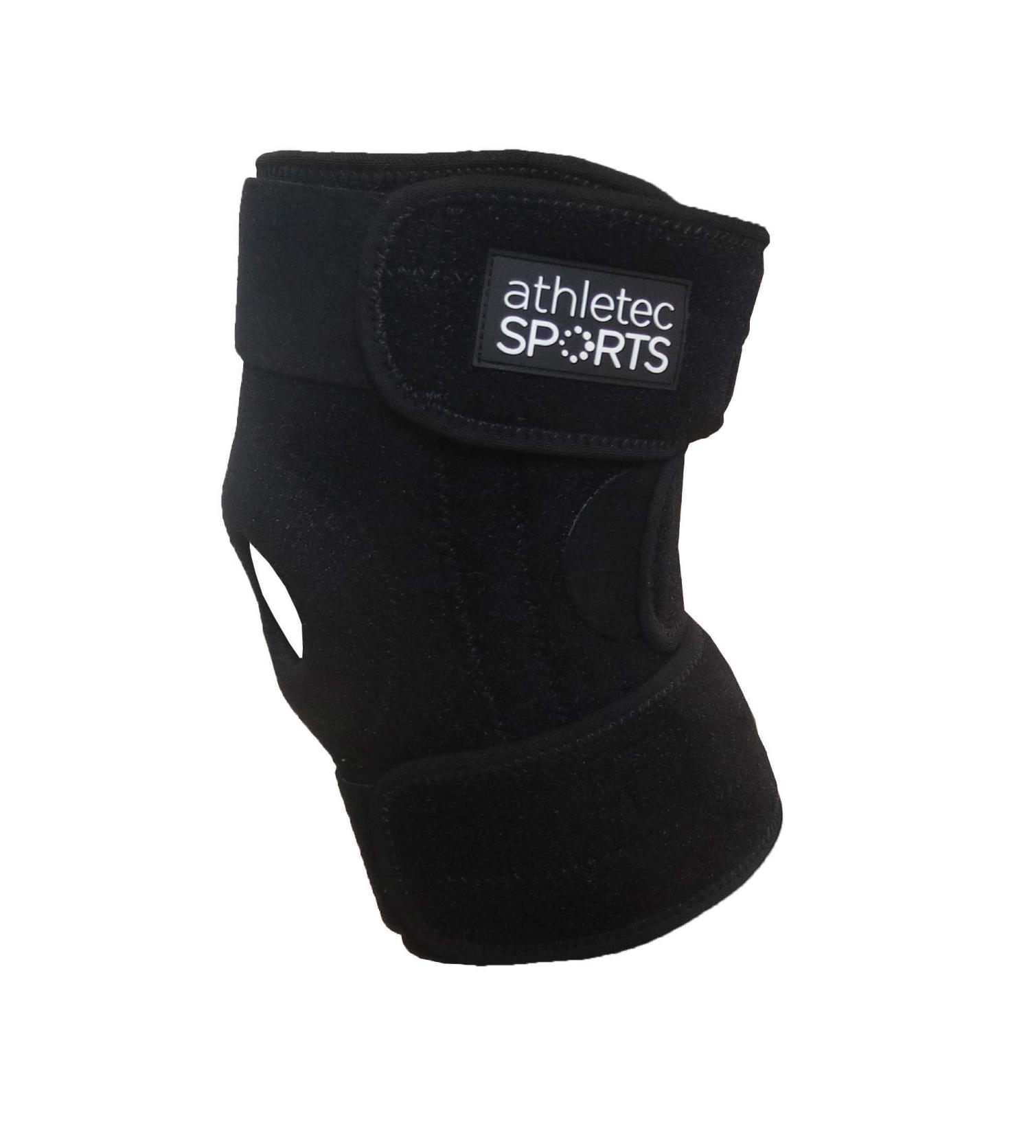 Athletec Sports Knee Support - Open-Patella Stabilizer for ACL, LCL, MCL, Meniscus Tear - Size Medium, Black - Adjustable Straps - Relieve Arthritis, Tendonitis Pain - Buy Online on GoSupps.com