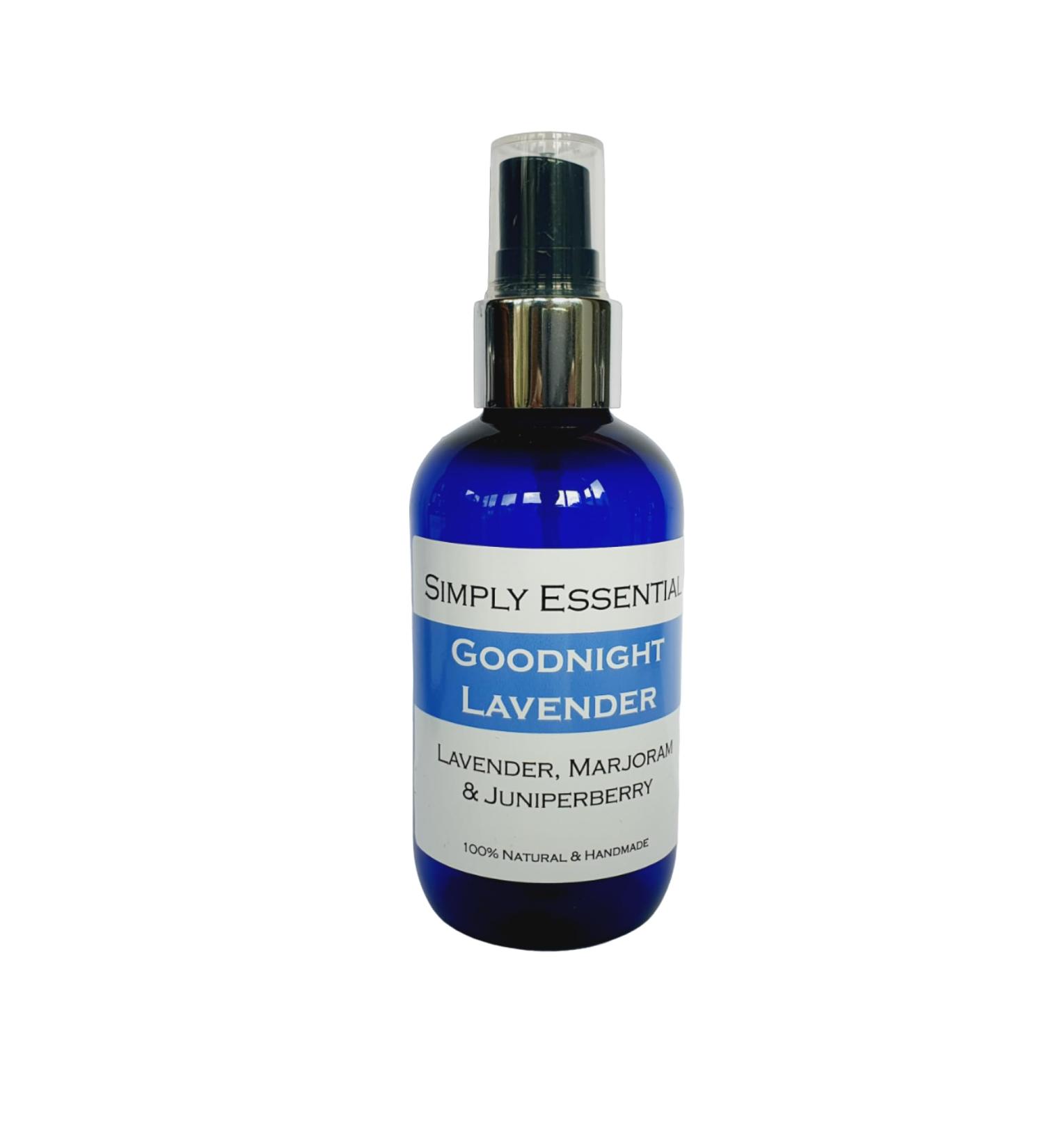 Simply Essential Goodnight Lavender Aromatherapy Pillow Spray with Lavender Marjoram and Juniperberry Essential Oils 100ml - Buy Online on GoSupps.com