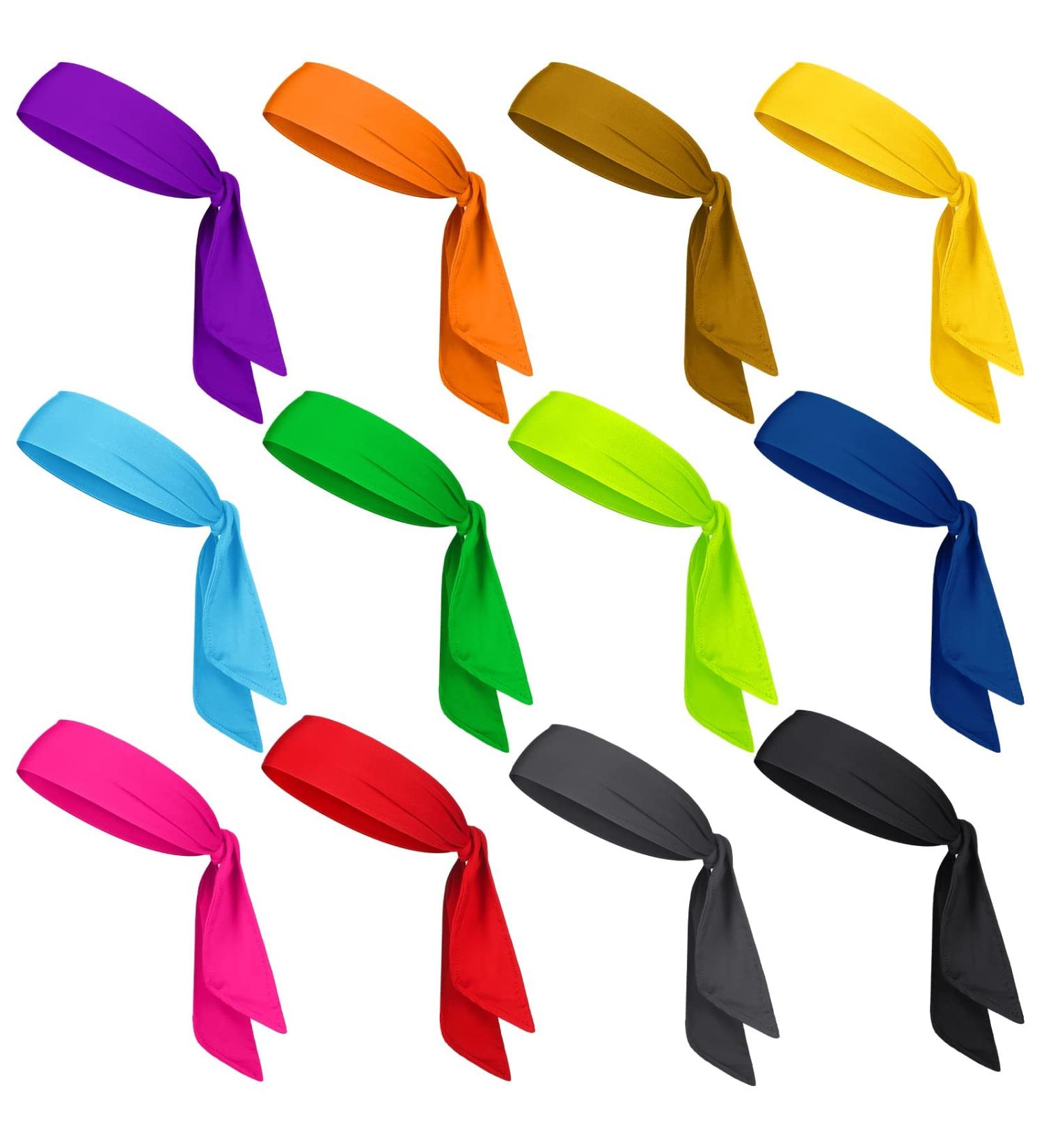 12 Pack Ninja Karate Headbands for Men, Women & Kids - Adjustable Elastic Bandana Sweatbands for Sports & Workout - Buy Online on GoSupps.com