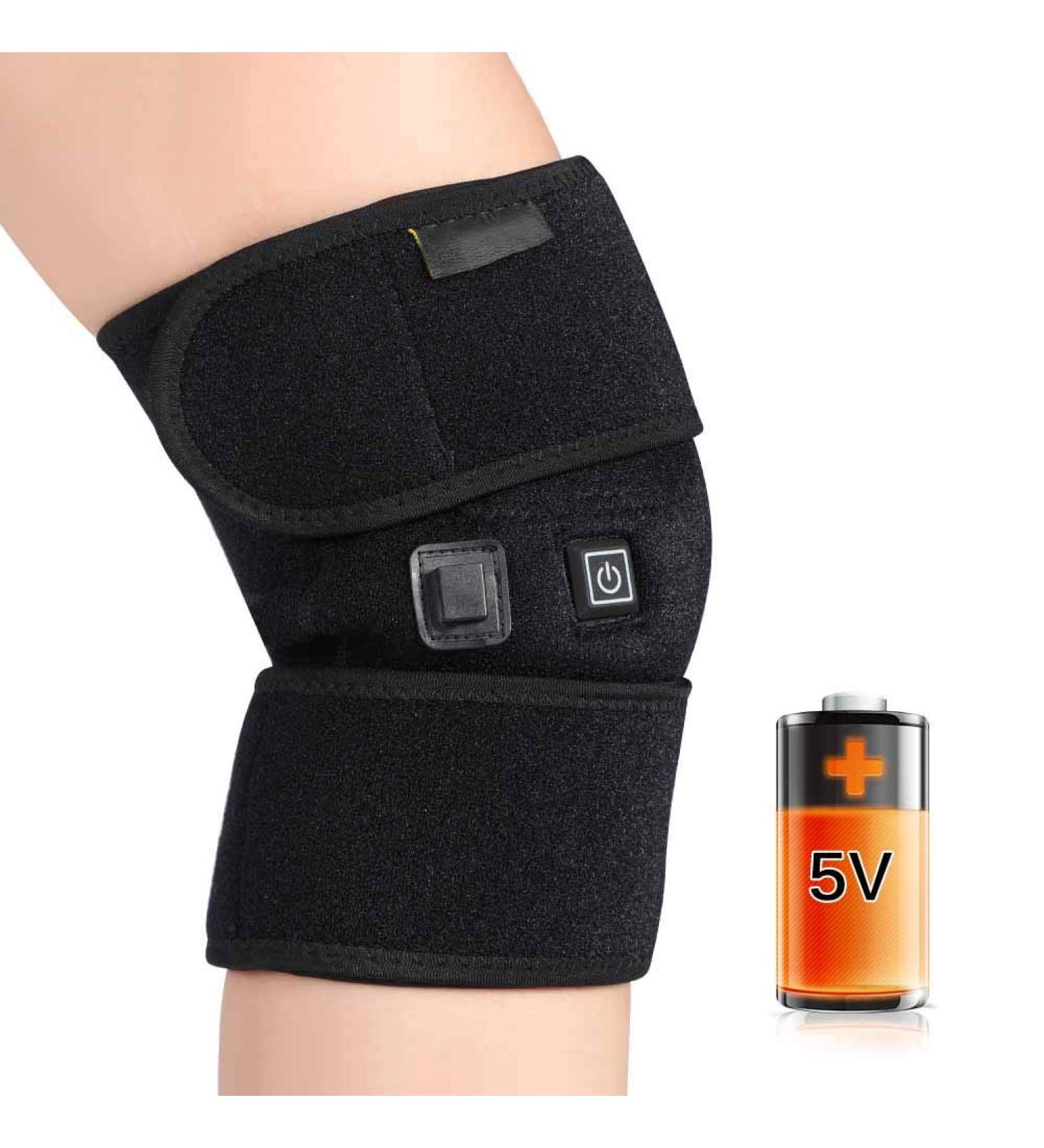 Heating Knee Brace - USB Heated Support & Knee Massager for Pain Relief | 3 Temperature Levels for Men & Women - Buy Online on GoSupps.com