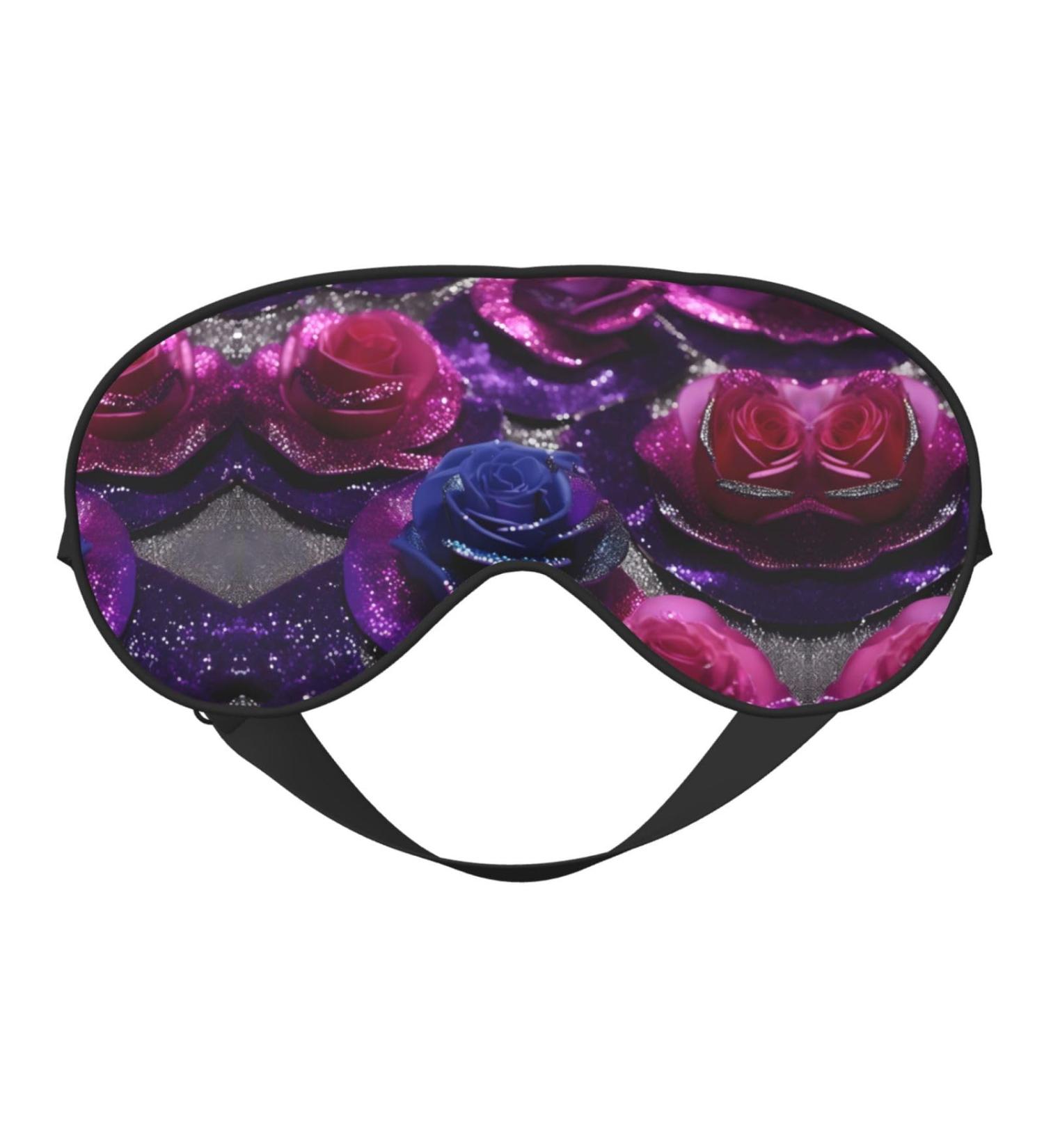 Glitter Sequin Roses Print Unisex Sleep Mask | Double-Sided Eye Mask for Sound Sleep & Skin Care International Shipping Available - Buy Online on GoSupps.com