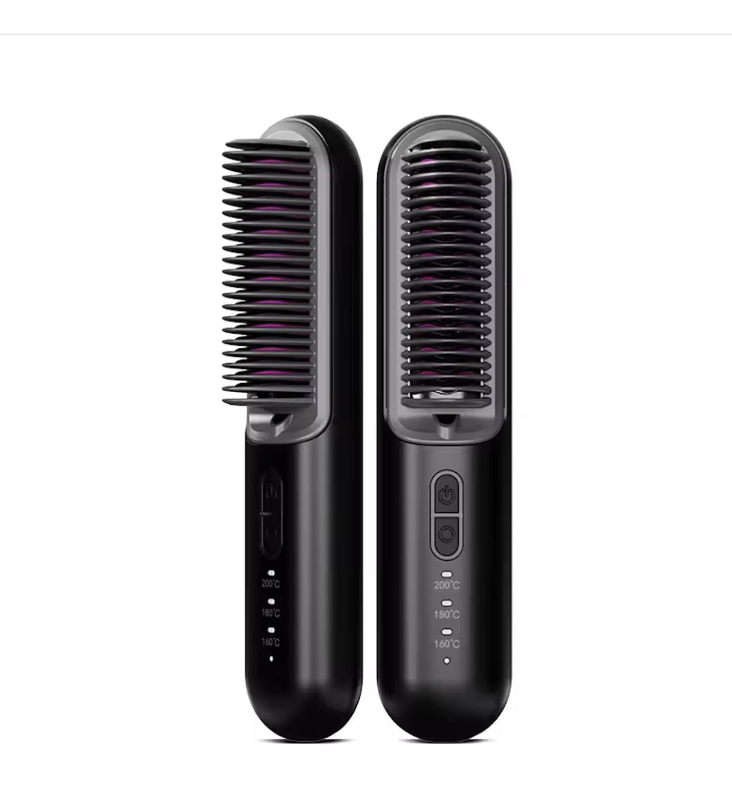 Upgraded Ionic Hair Straightener Brush - 16 Temp Settings Dual Voltage for Thick Curly Hair | Best Heat Brush Straightener for Women - Buy Online on GoSupps.com