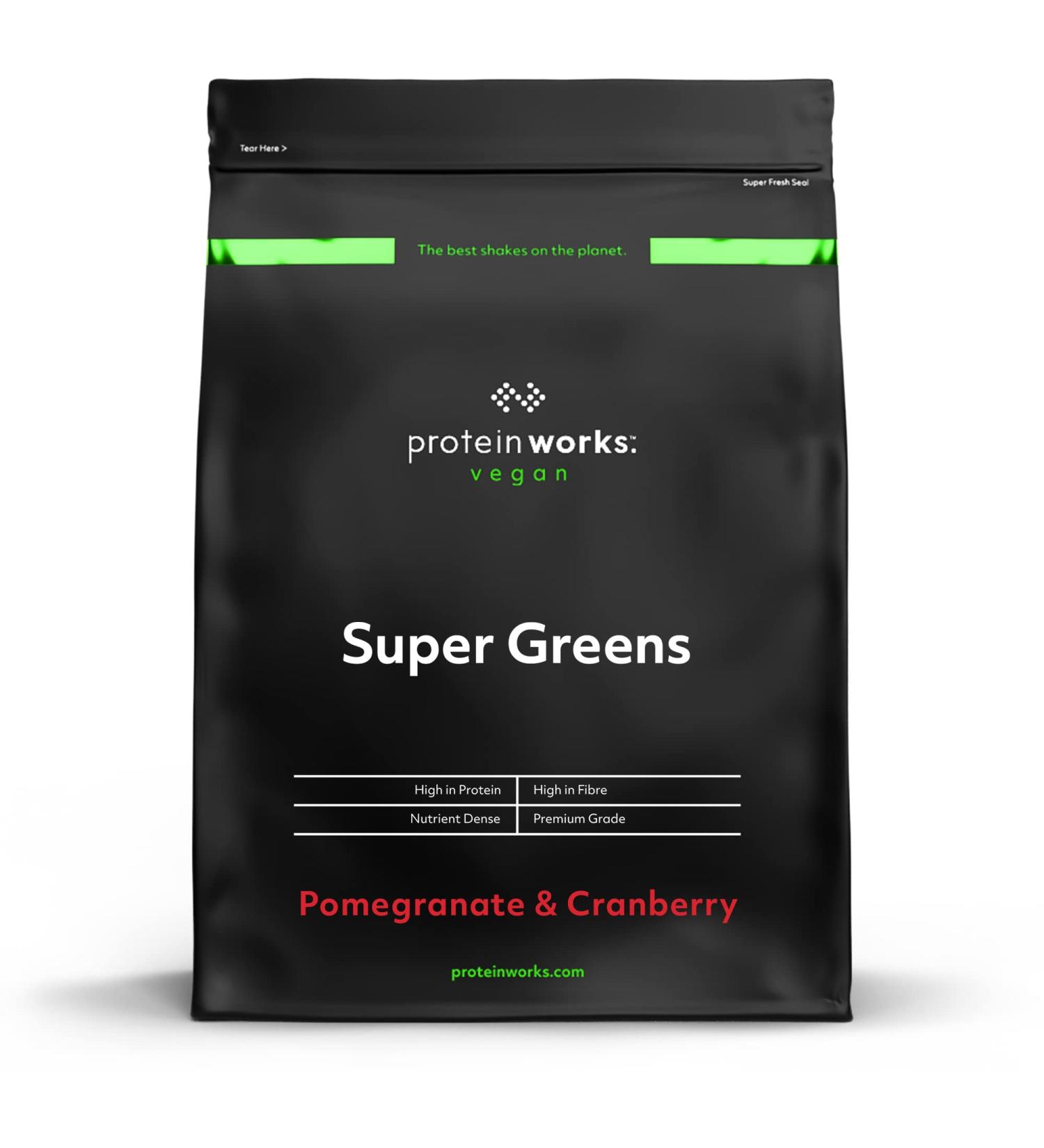 Super Greens Shake with Pomegranate & Cranberry - 500g | Protein Works - Green Vitamin Boost for Optimal Health - Buy Online on GoSupps.com