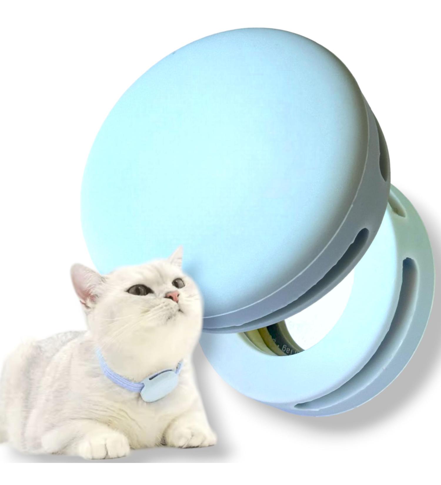 Moosh Silicone Airtag Holder for Dogs & Cats | Stylish Light Blue Pet Tracker Accessory - Safe & Durable - Buy Online on GoSupps.com