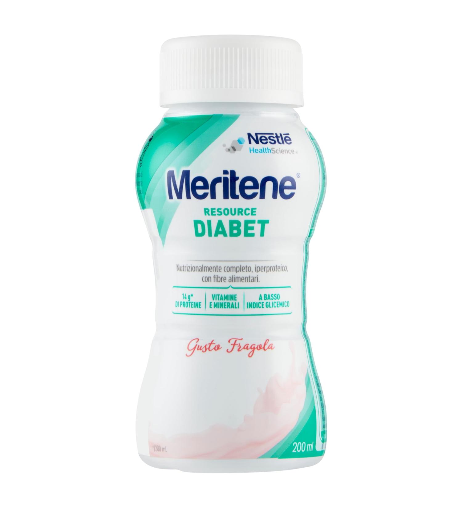 MERITENE Meritene Resource Diabet Drink Strawberry High Protein Fiber 200ml