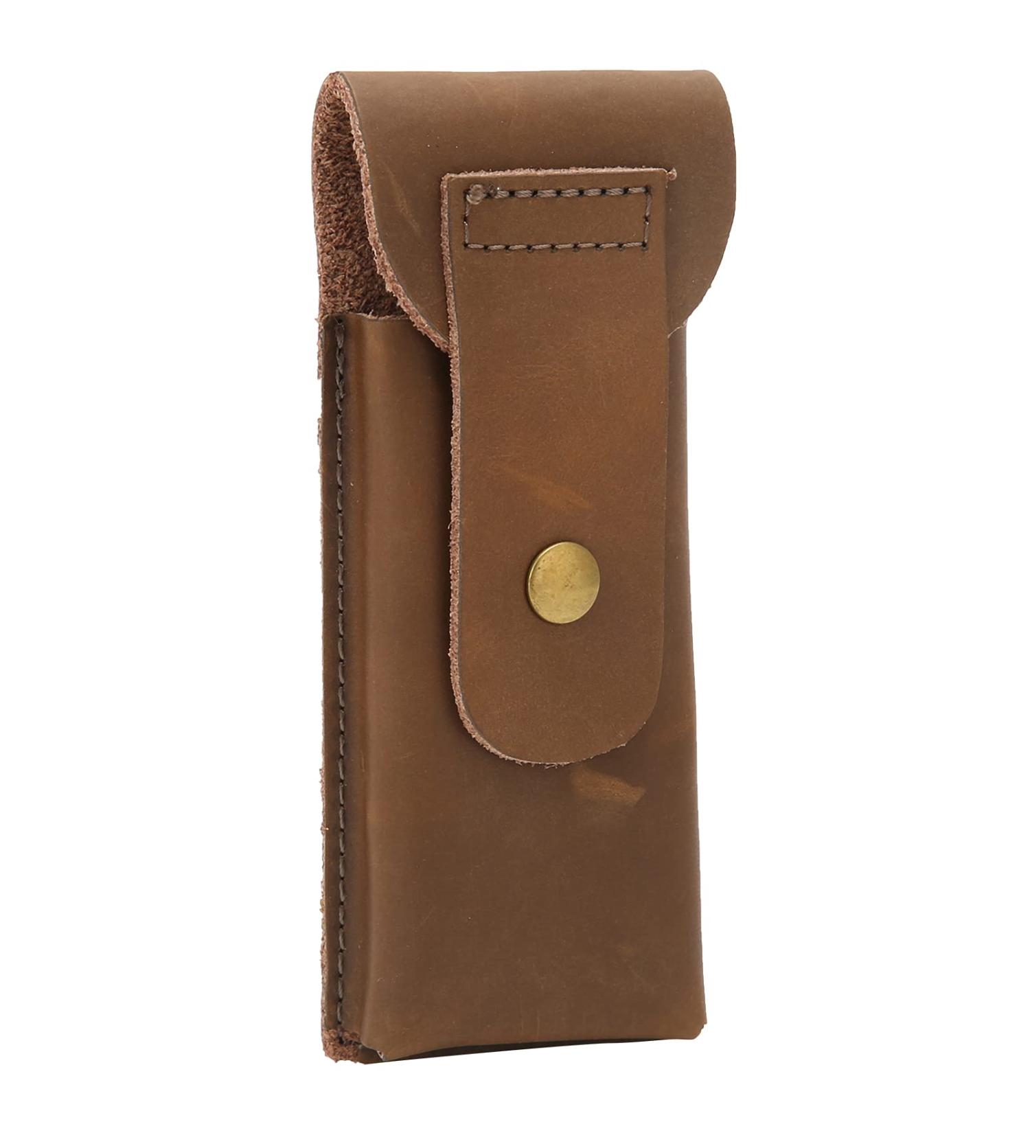 Portable Safety Razor Case & Shaving Bag Holder | Cowhide Leather Travel Bag for Safe Shaving on the Go - Buy Online on GoSupps.com
