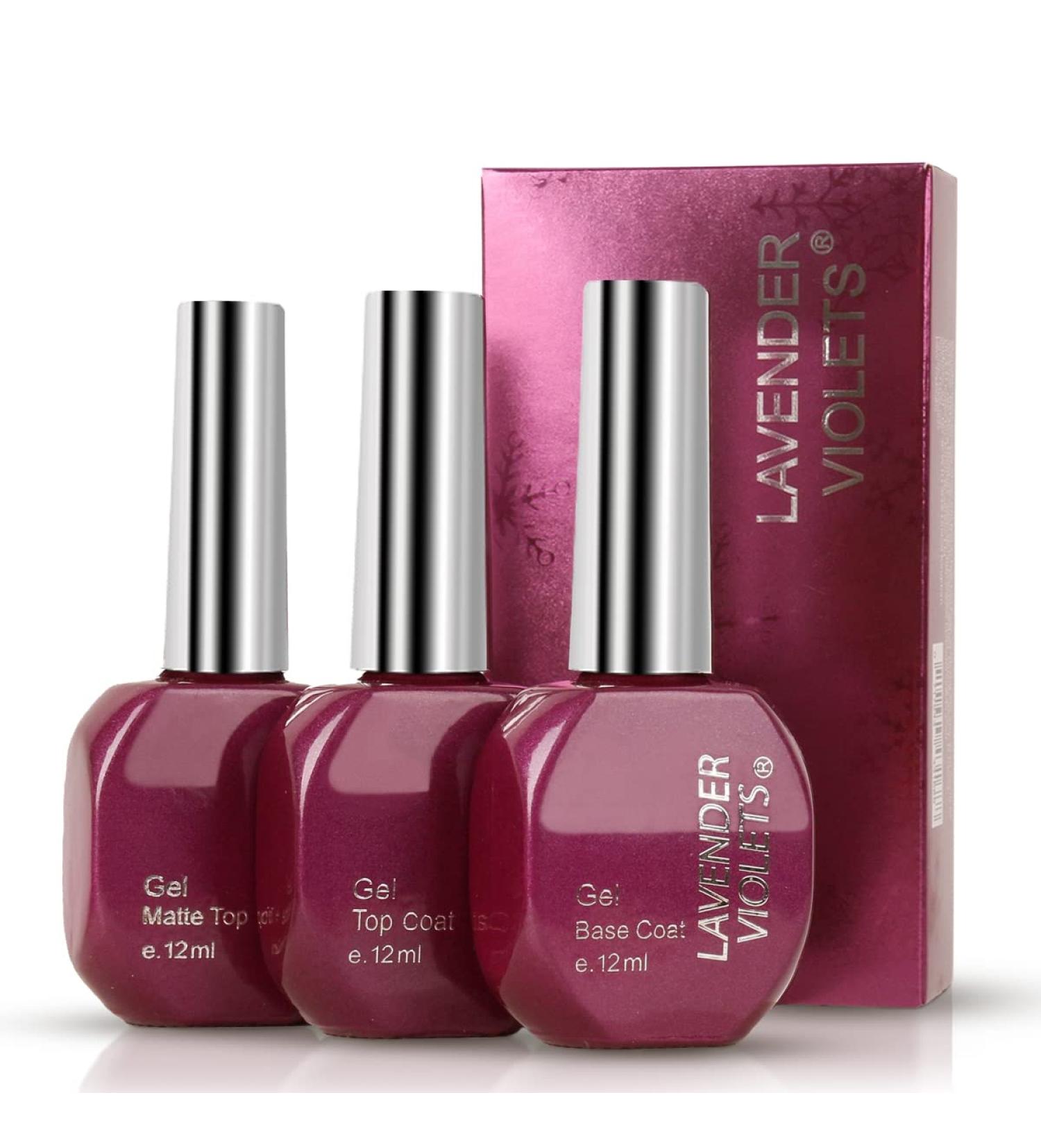 Lavender Violets Matte Gel Top Coat - Long Lasting Shine | No Wipe | Base Coat for Gel Nail Polish - 0.4 Fl Oz/12ml (F807) - Buy Online on GoSupps.com