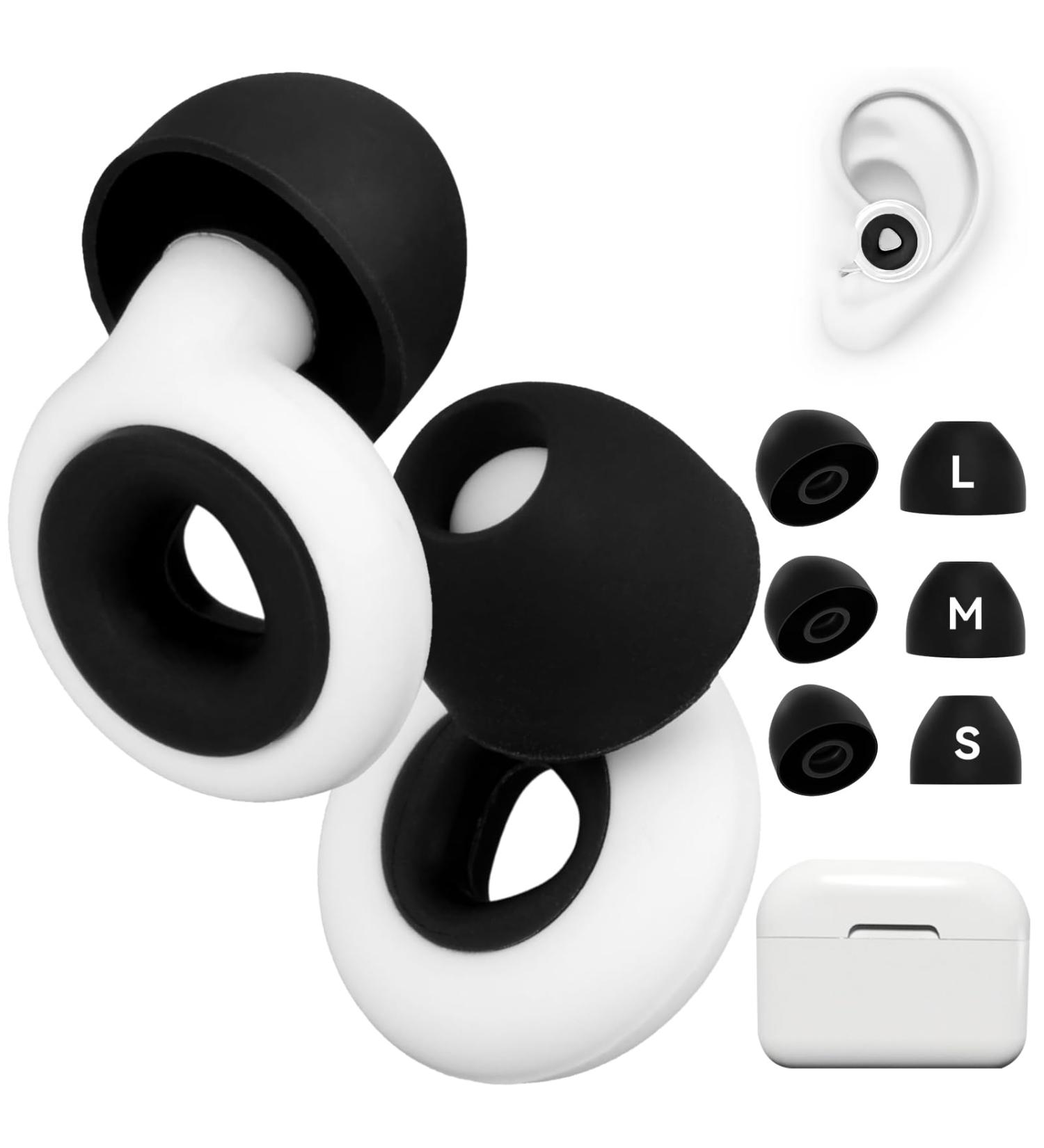 Quiet Reusable Silicone Ear Plugs with 6 Ear Tips + Ear Plug Box - Ideal for Sleeping, Work, Study, and Travel - Buy Online on GoSupps.com