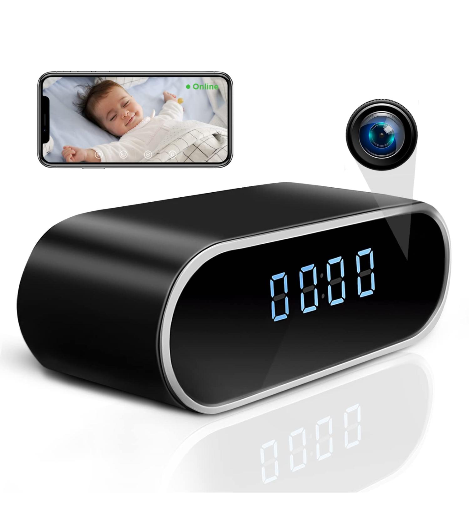 Indoor Security Camera with Alarm Clock | WiFi Surveillance, Motion Detection, Night Vision | Pet Cam for Home/Office - Buy Online on GoSupps.com