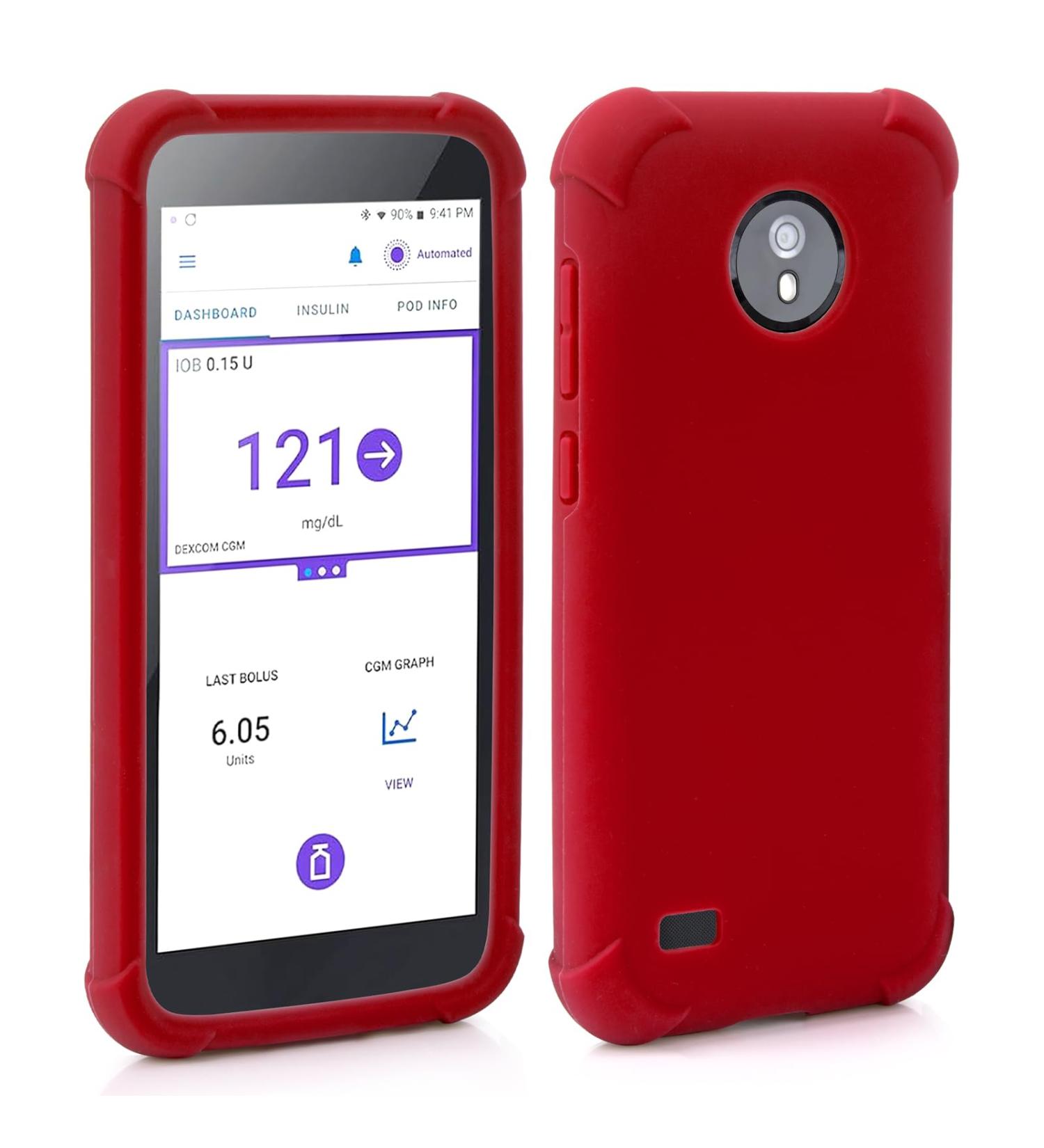 Omnipod 5 Silicone Protective Cover | Shockproof PDM Case with AirTag | Youshares Red Omnipod 5 Pod Bag Protection - Buy Online on GoSupps.com