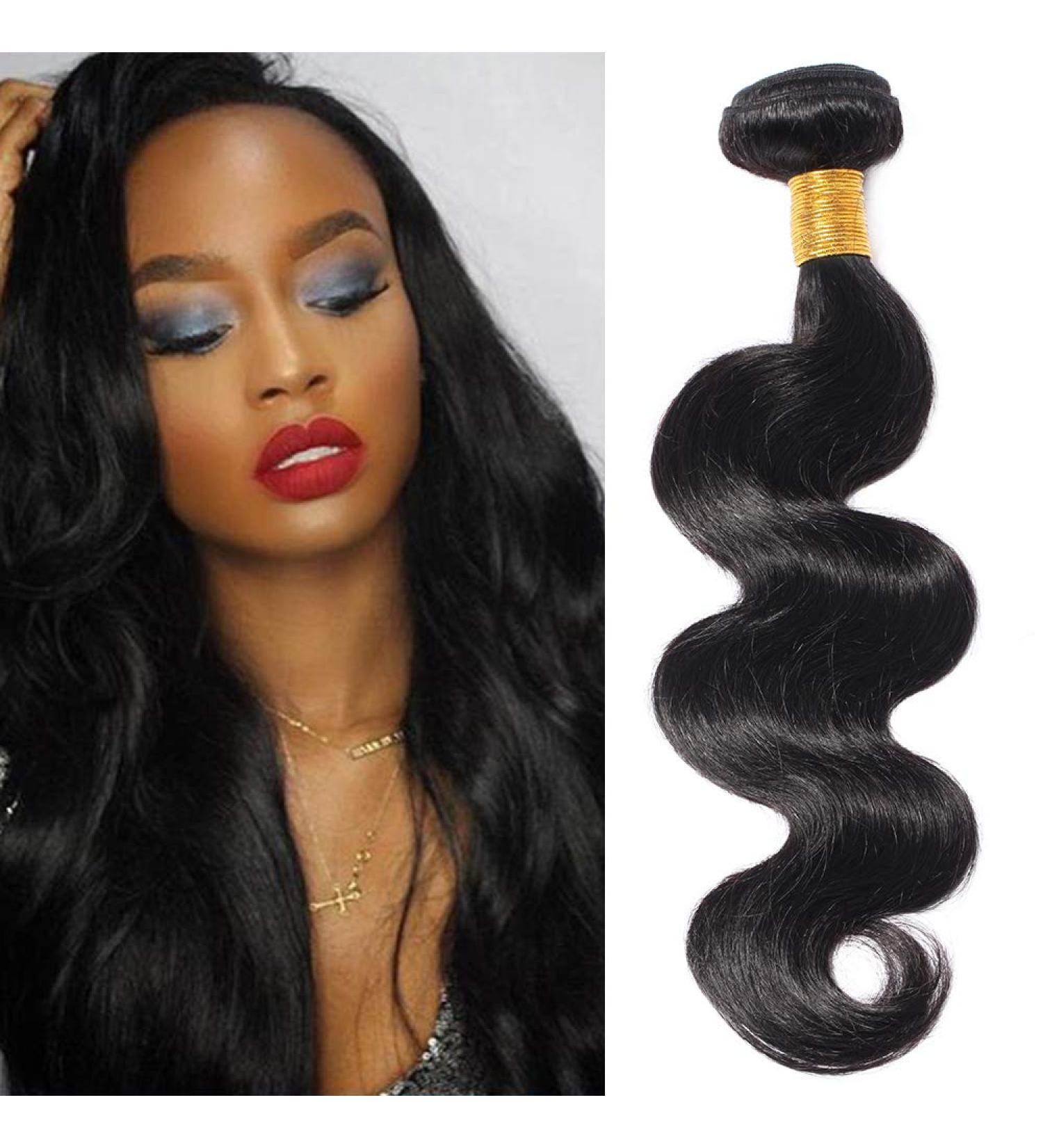 100% Unprocessed Brazilian Body Wave Hair Bundles - Virgin Black Extensions 20 | Shop Now! - Buy Online on GoSupps.com