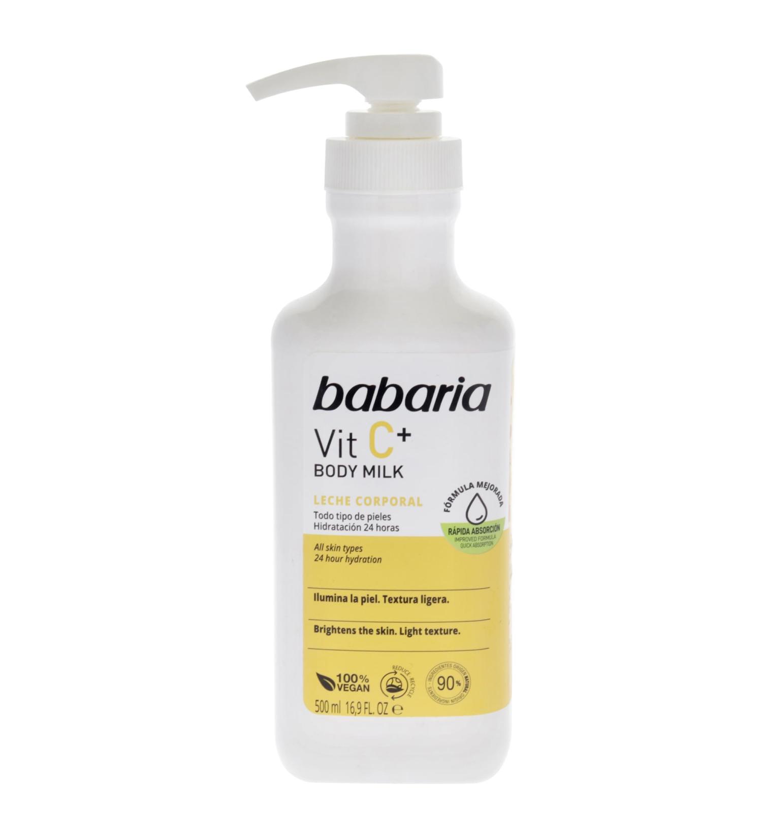 Babaria Vitamin C Body Milk - Brightening Body Lotion for Women - Boosts Collagen & Moisturizes - All Skin Types - 16.9 oz - Buy Online on GoSupps.com