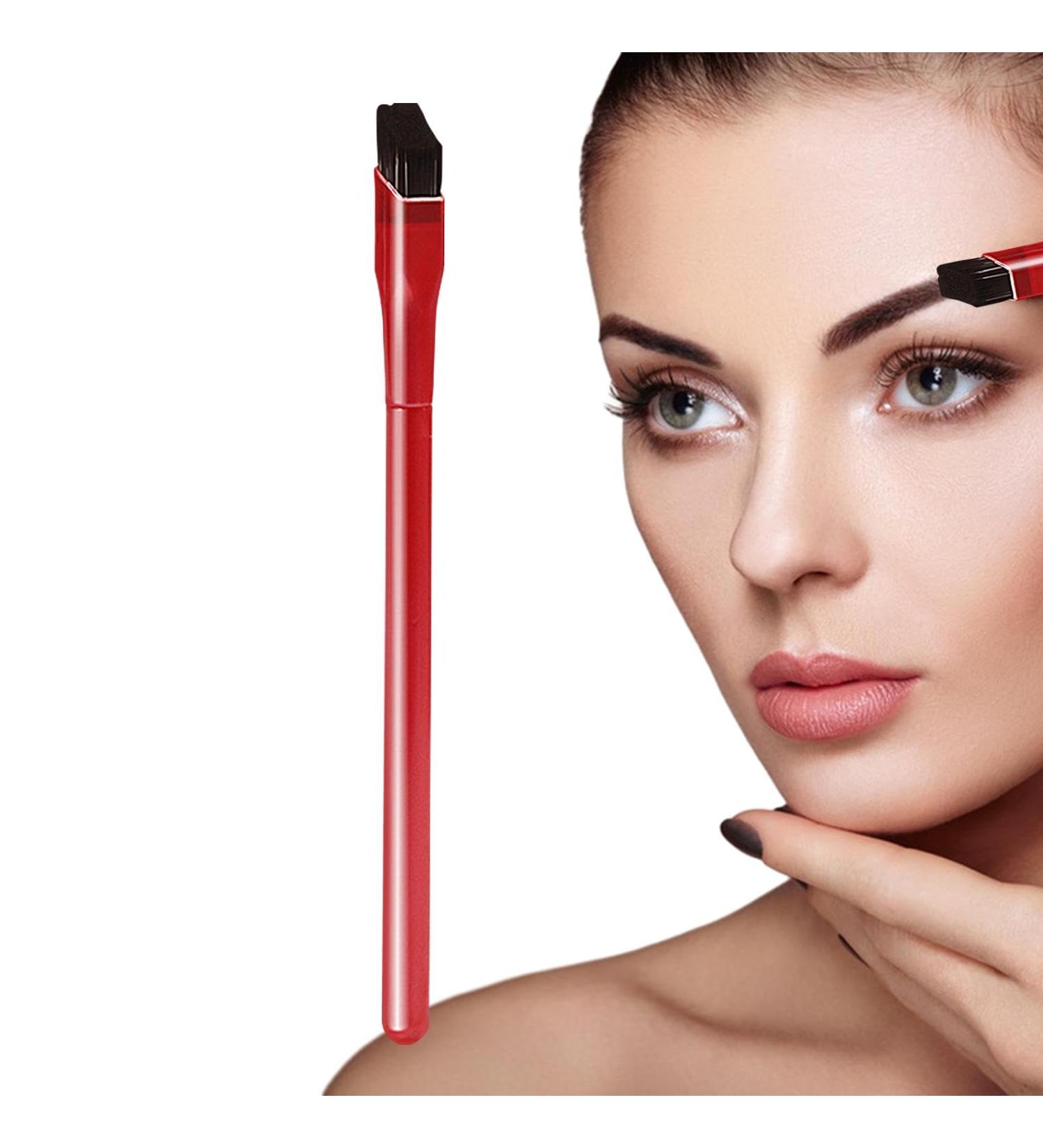 Eyebrow Brush Square Eyebrow Makeup Brush Professional Eyebrow Brush Soft Nylon Bristles Hairline Eyebrow Drawing Tool Wild Eyebrow Brush Eyebrow Beauty Tool for Brow Wax Red - Buy Online on GoSupps.com