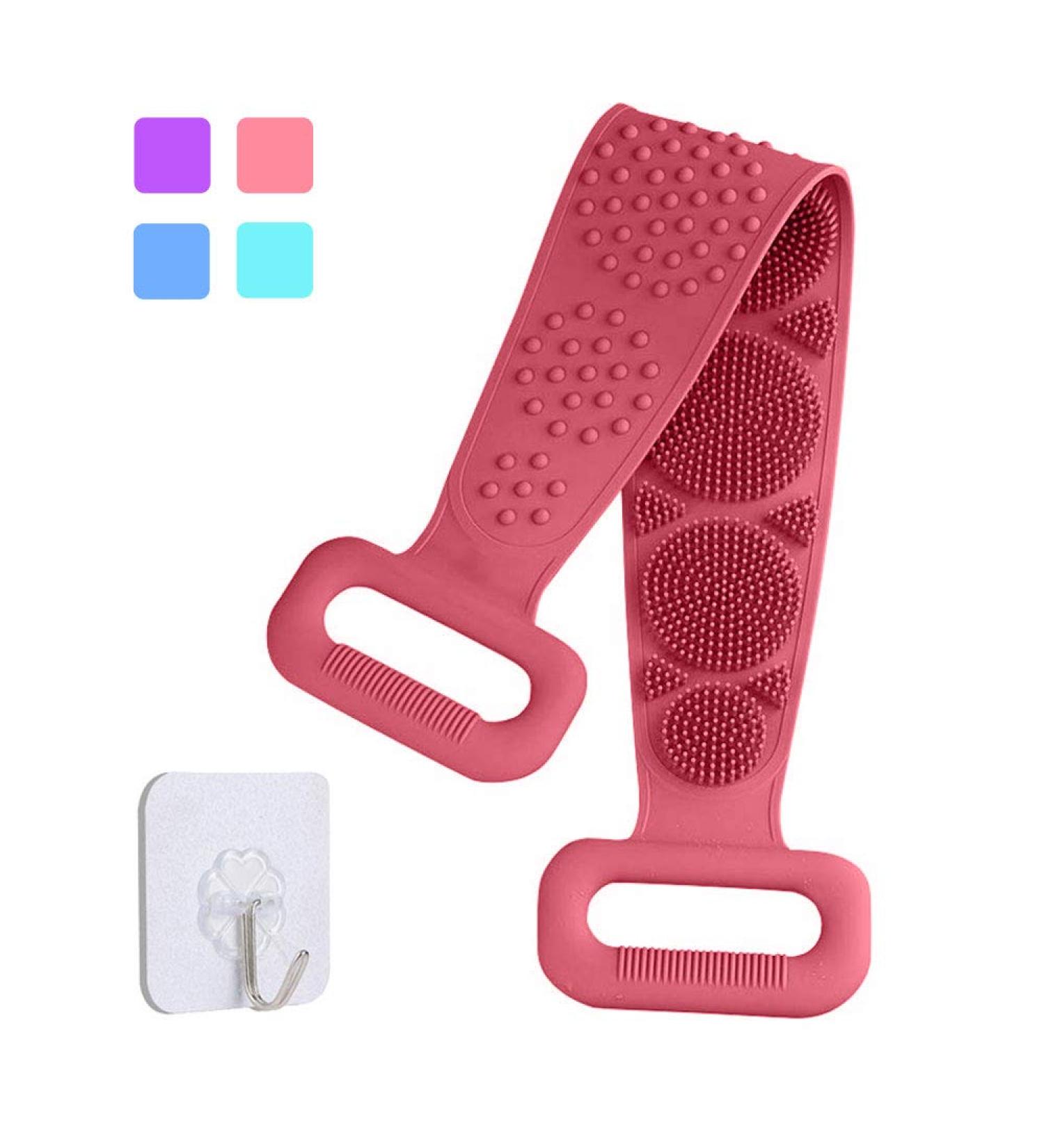 Linkland Silicone Back Scrubber for Shower - Eco-Friendly & Durable Bath Belt for Exfoliating and Removing Impurities - Maintain Skin Vitality (Pink) - Buy Online on GoSupps.com