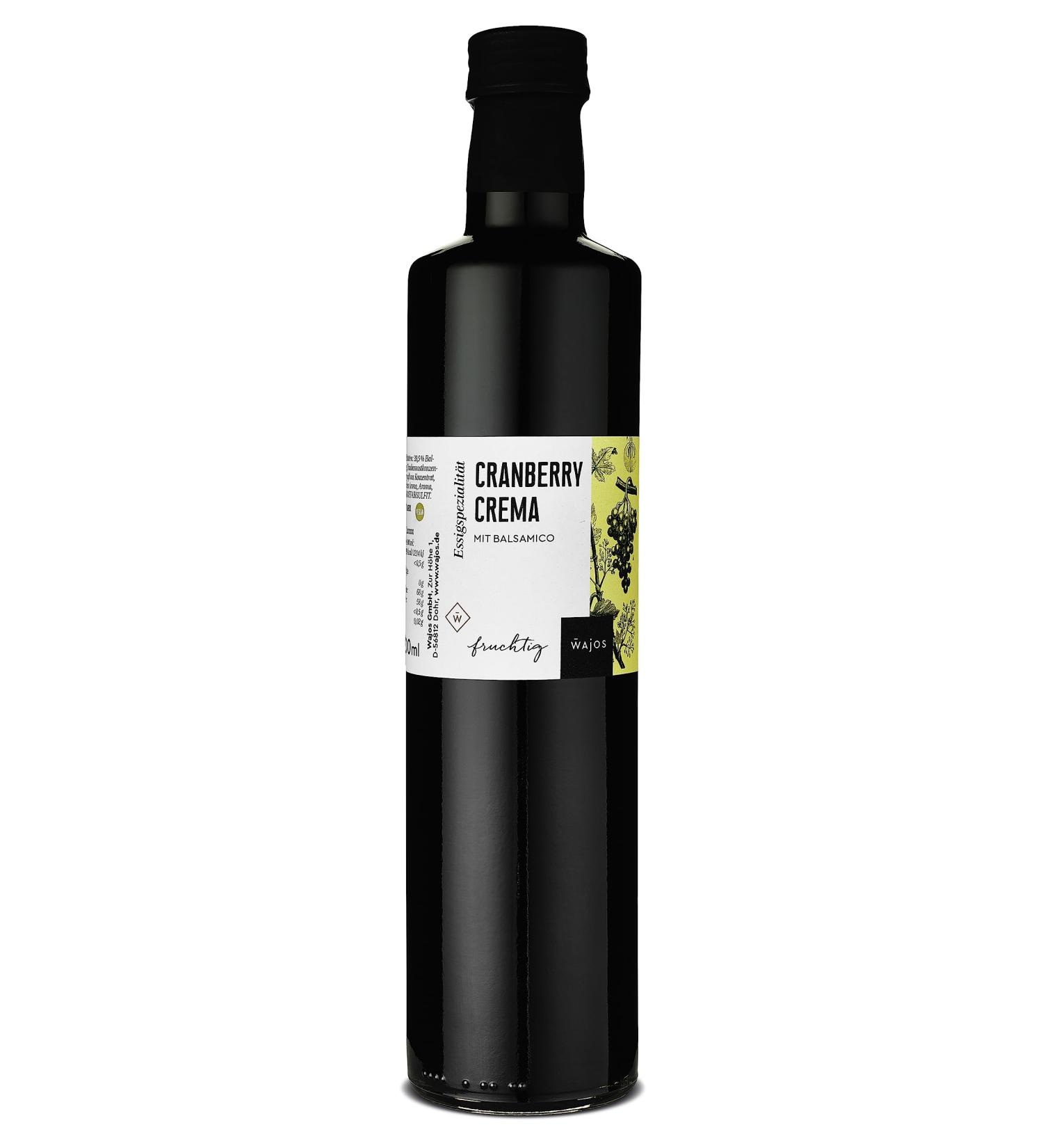 WAJOS Cranberry Crema with Aceto Balsamico di Modena - 500 ml Vinegar Preparation (3% Acid) | International Shipping Available - Buy Online on GoSupps.com