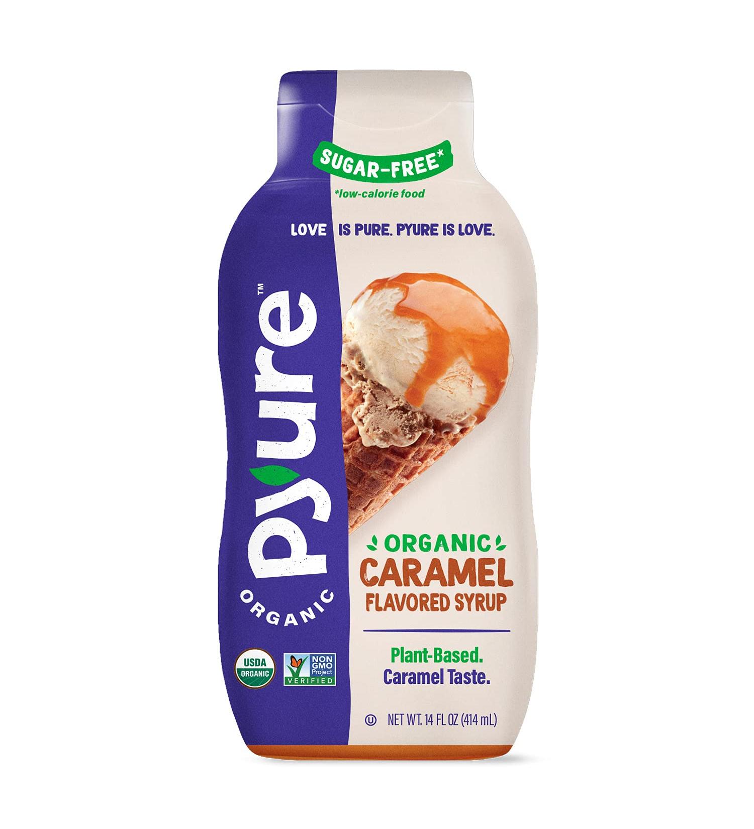 Pyure Organic Sugar-Free Caramel Syrup - 14 fl oz Natural Sweetener - Buy Online on GoSupps.com