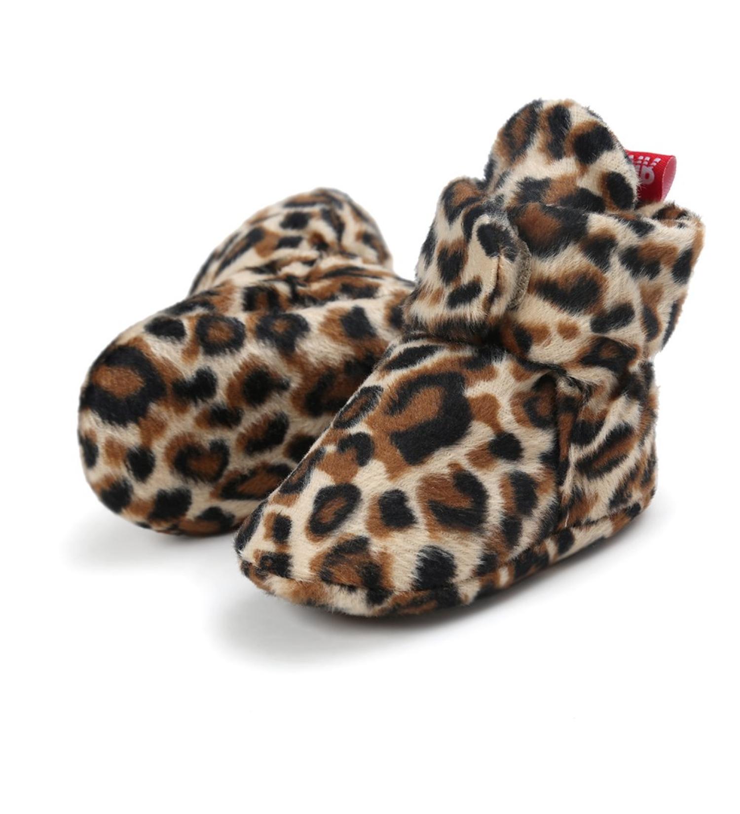 EDOTON Unisex Newborn Winter Boots - Warm Non-Slip Stripe Bootie Socks 6-12 Months (Leopard) - Buy Online on GoSupps.com