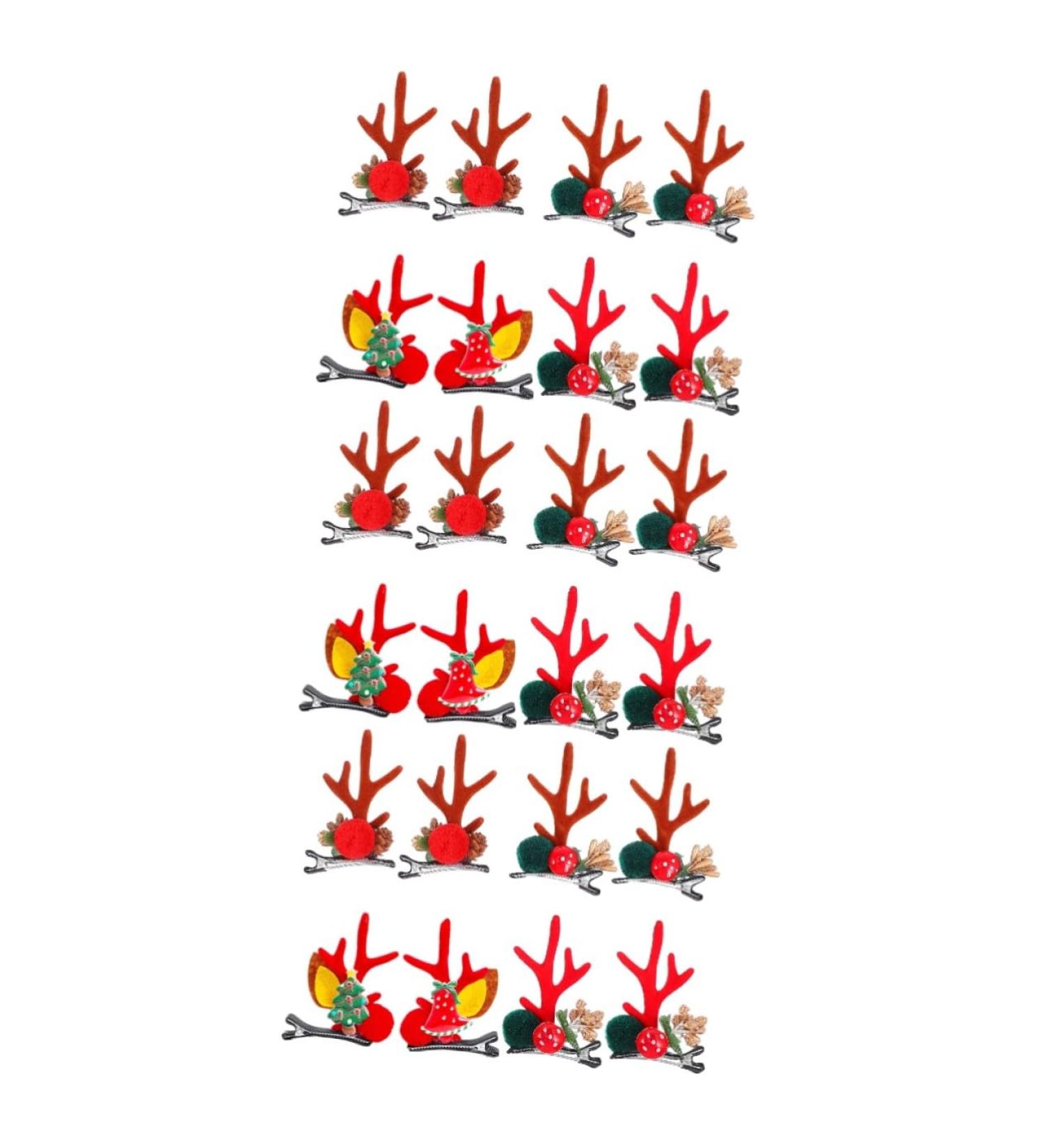 minkissy 12 Pairs Christmas hair clips christmas hair decor christmas deer costume antler hair barrette bill hair clips for women deer antler decor korean decor Deer Antlers Barrette - Buy Online on GoSupps.com