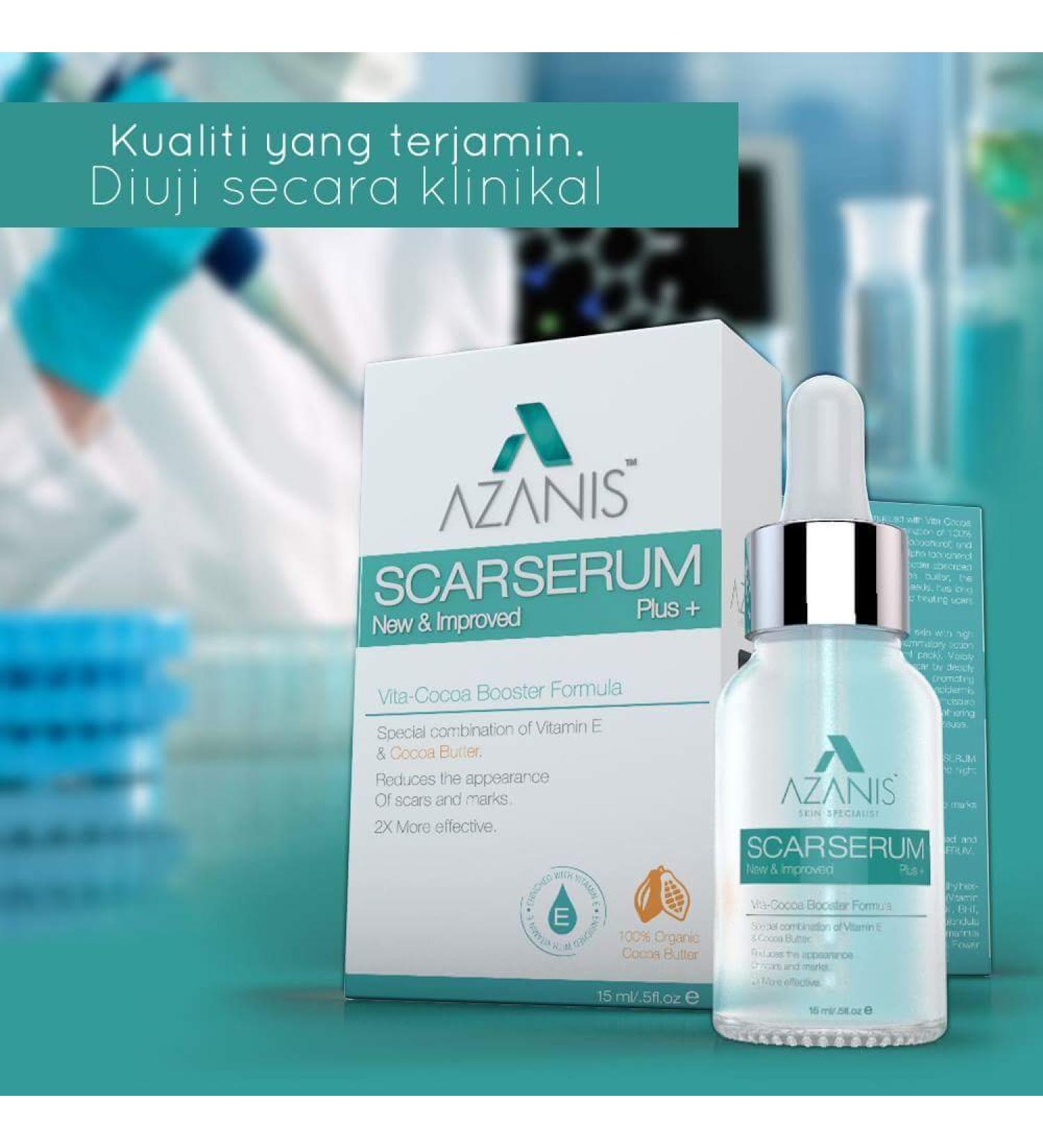 Azanis Scar Serum Advance Formulation Vitamin E Premium Treatment Aging Skin 15ml