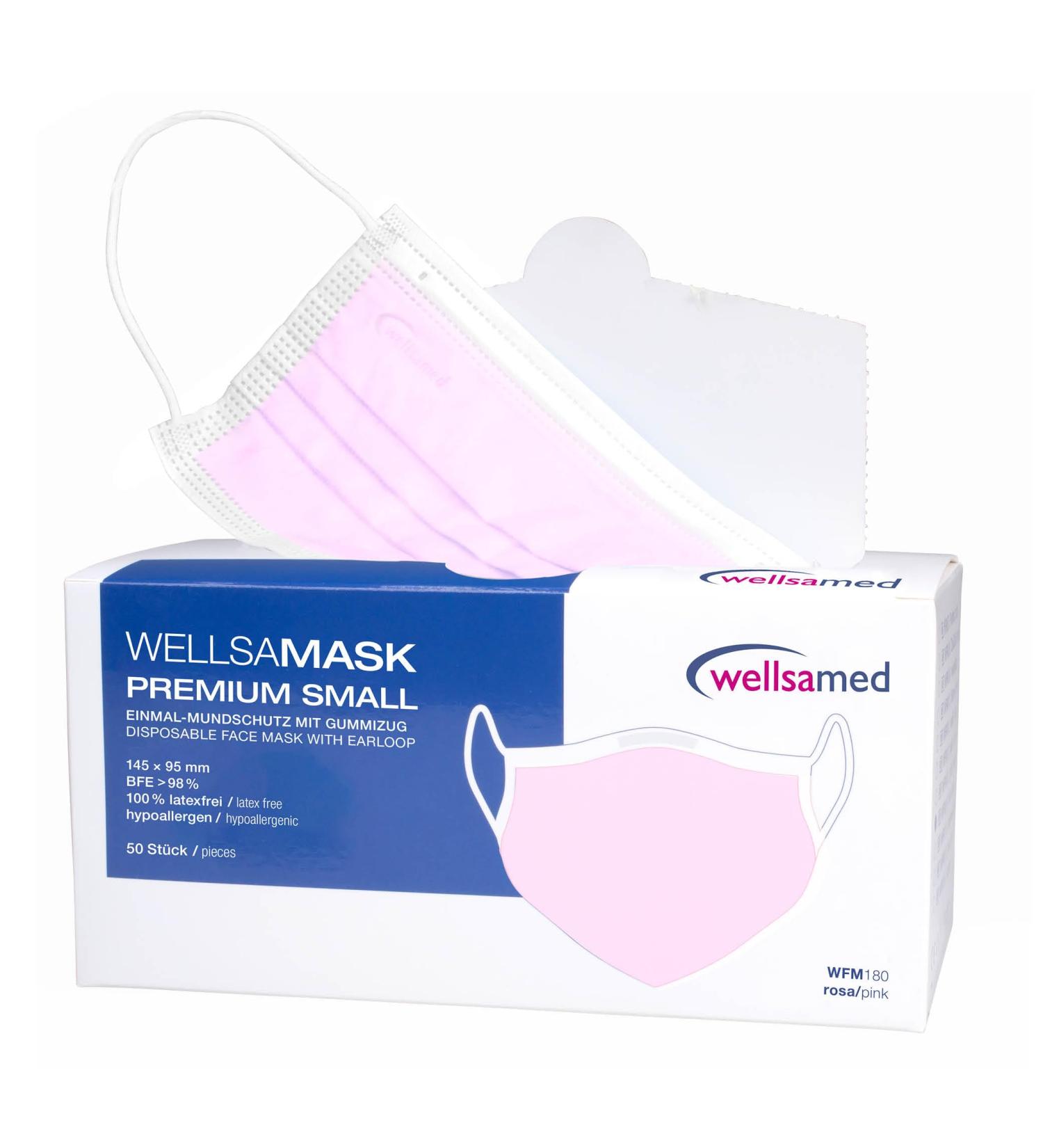 Buy Wellsamed Wellsamask 50-Piece Pink Face Mask - Small Size Comfortable Elastic Bands International Shipping Available - Buy Online on GoSupps.com