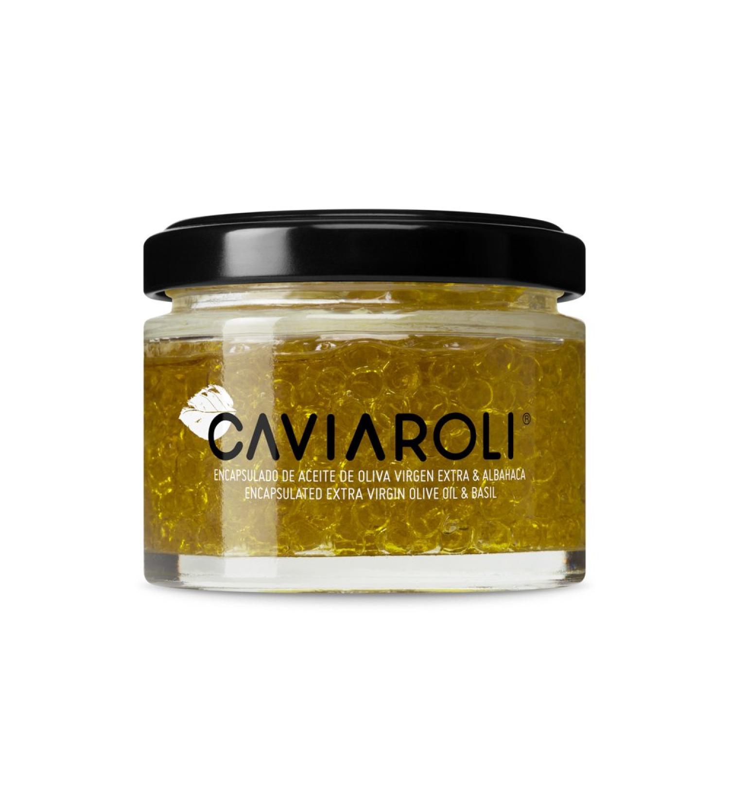 Caviaroli - Encapsulated Extra Virgin Olive Oil Pearls Basil with Liquid Heart - 50 g - Buy Online on GoSupps.com