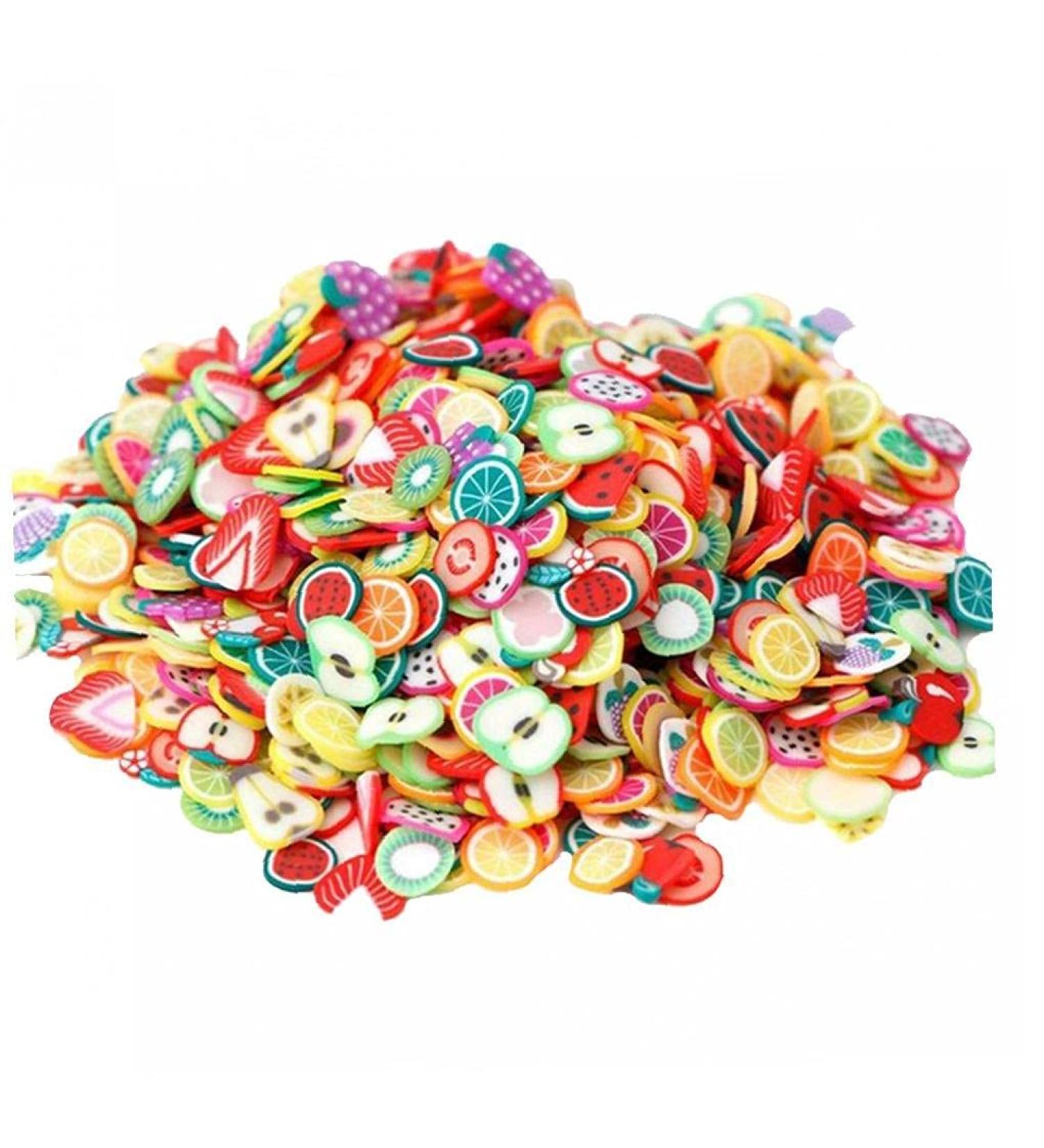 TOSSPER 1000 Pcs 3D Polymer Clay Tiny Fruit Slices - Nail Art DIY Design Wheel Decorations - Buy Online on GoSupps.com